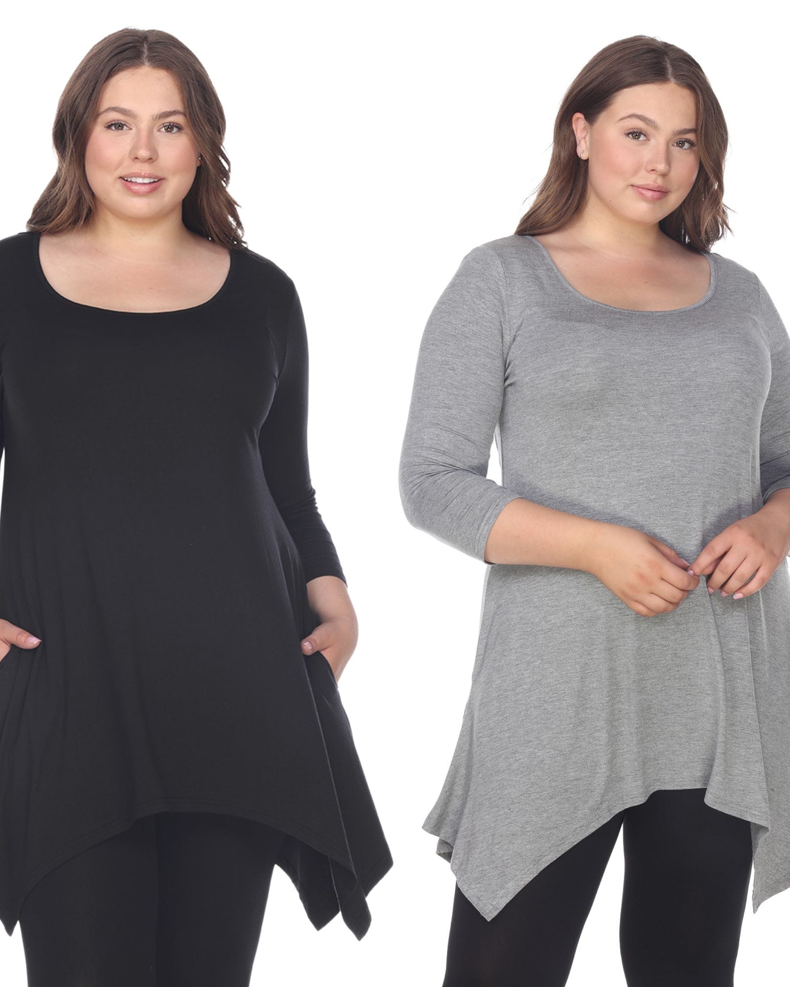 Essential Makayla 2-Pack Tunic Top | Black Charcoal