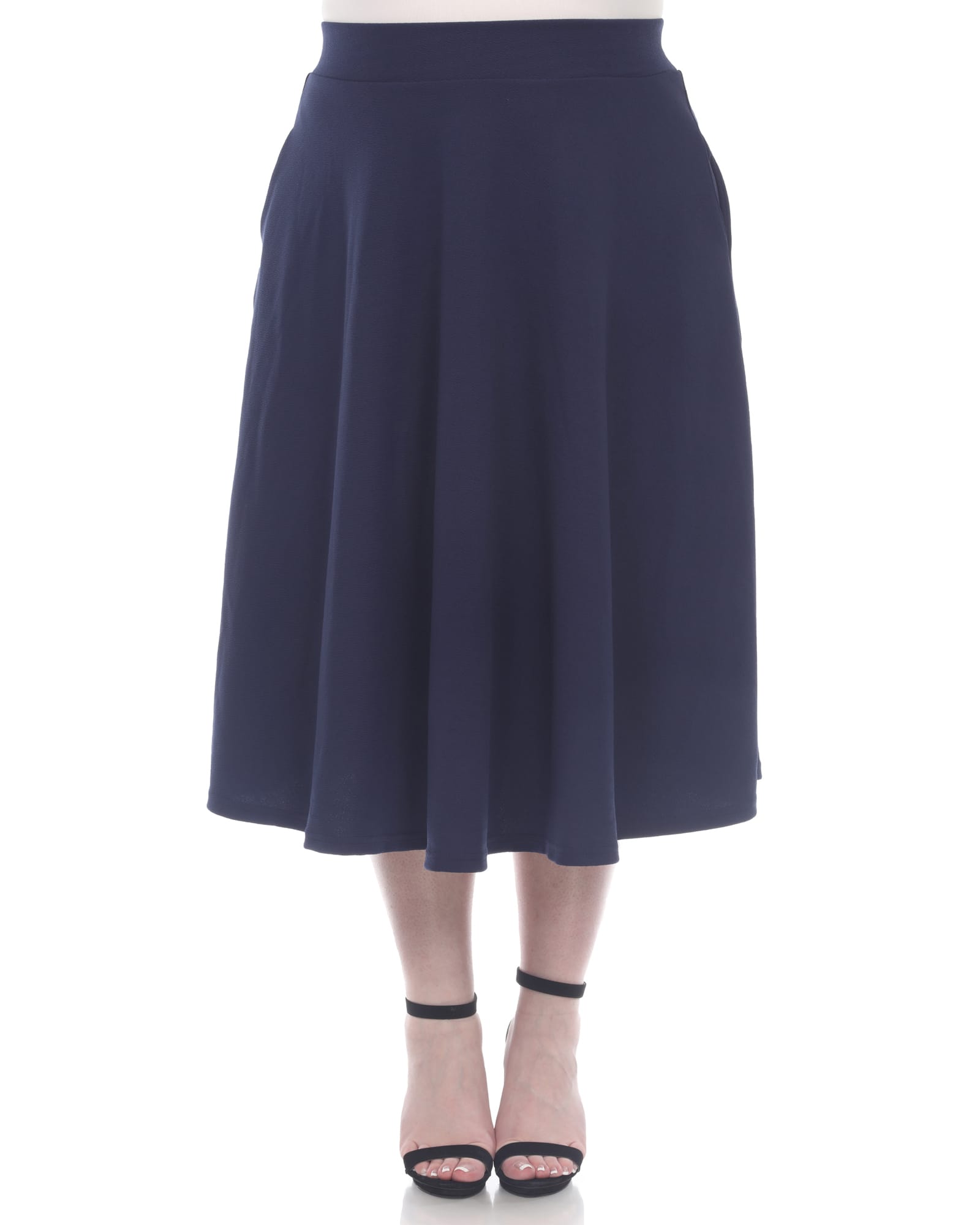 Tasmin Flare Midi Skirt | Navy