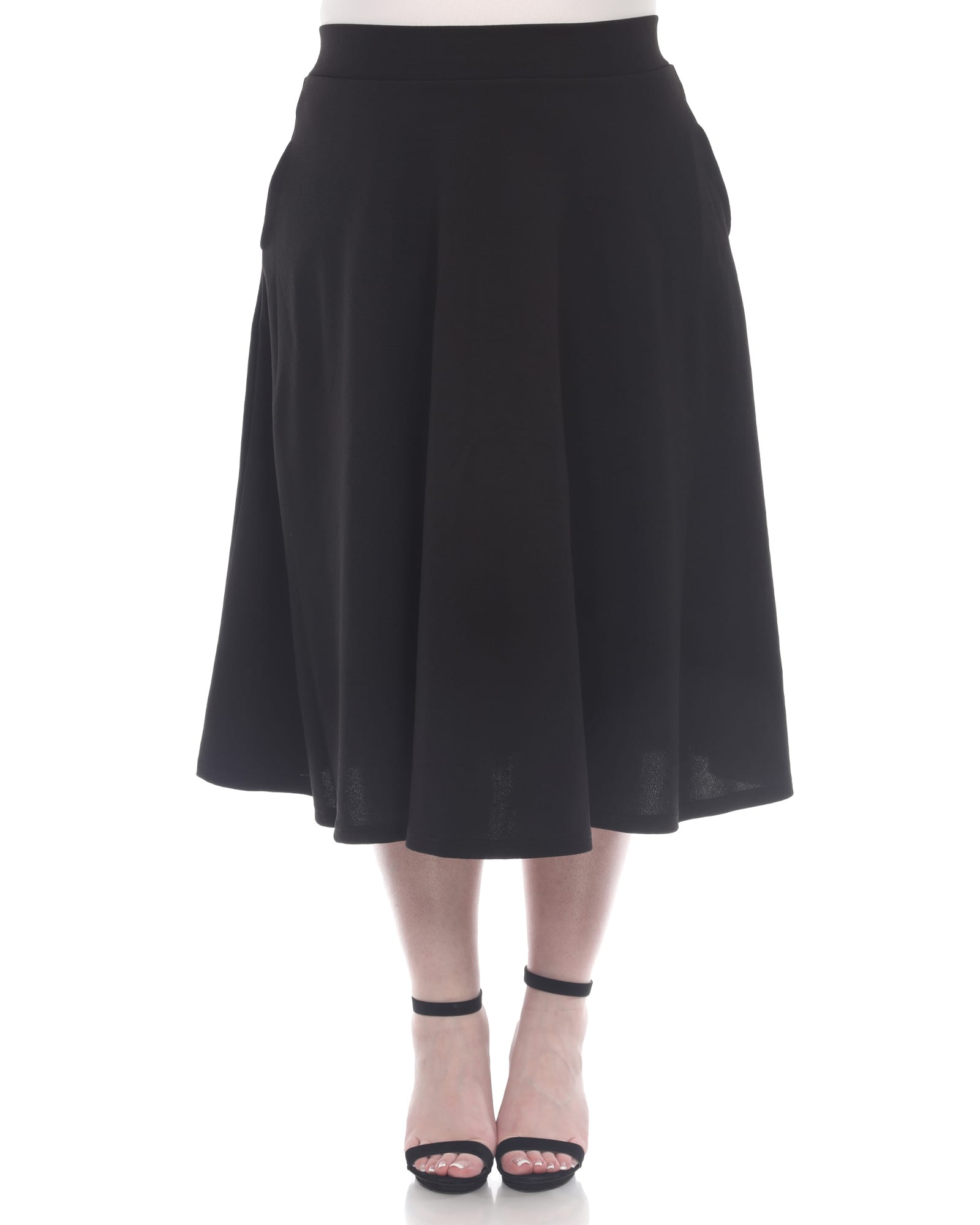 Tasmin Flare Midi Skirt | Black