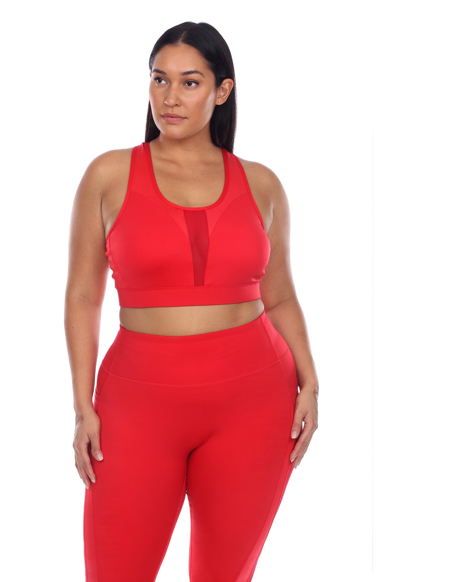 Plus Size - Mesh Detailed Sports Bra - 1x  Plus size winter outfits, Plus  size, Plus size leggings