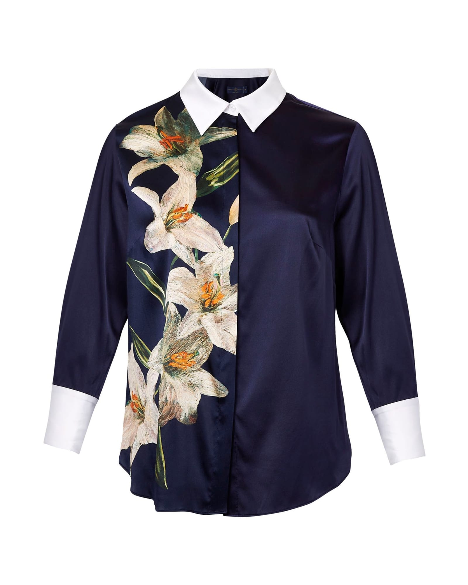 Livia Floral Placée Blouse | Navy Floral Placée