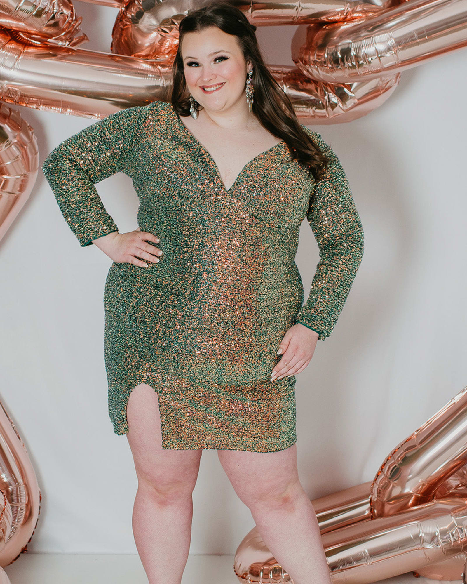 Plus Size Green Surge Formal Dress