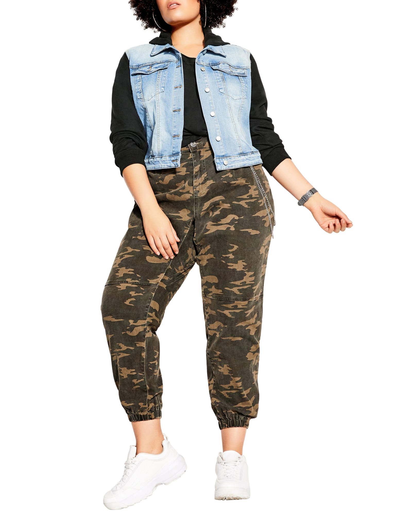 Plus Size Camo Jacket, Plus Size Women's Light Weight Jacket - See