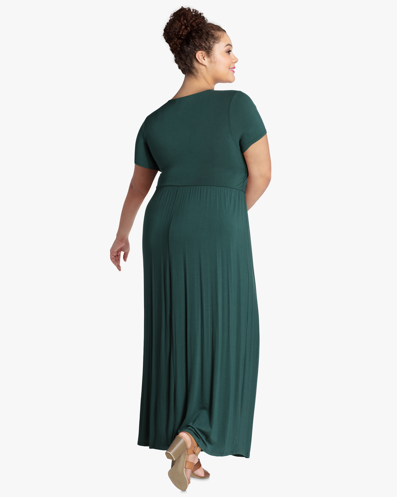 Carnation Plus Size Maxi Dress | Forest Green