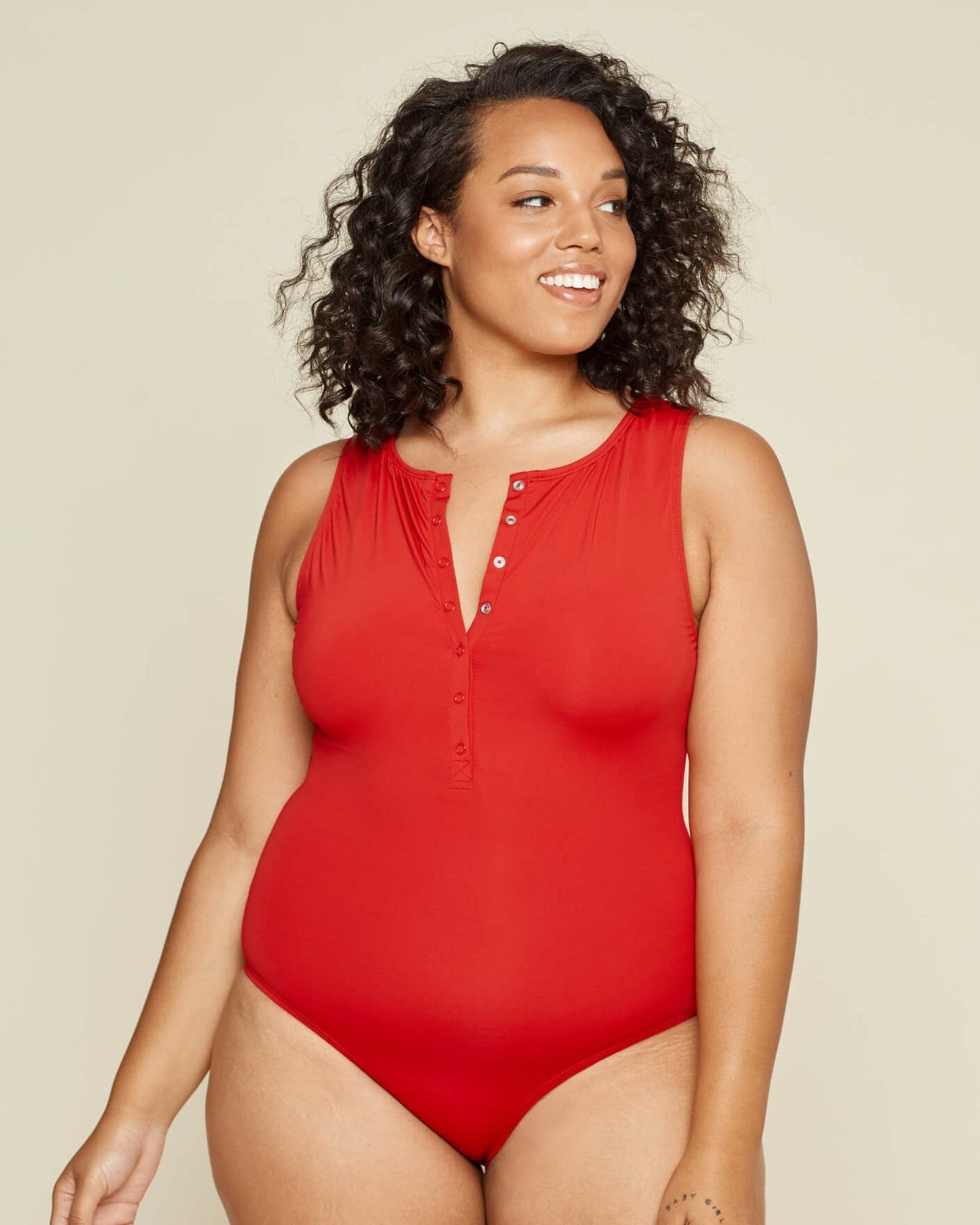  Red Plus Size Sarong One Piece Swimsuit For Women