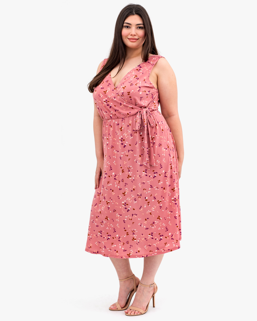 Charlotte Plus Size Midi Dress | Mauve