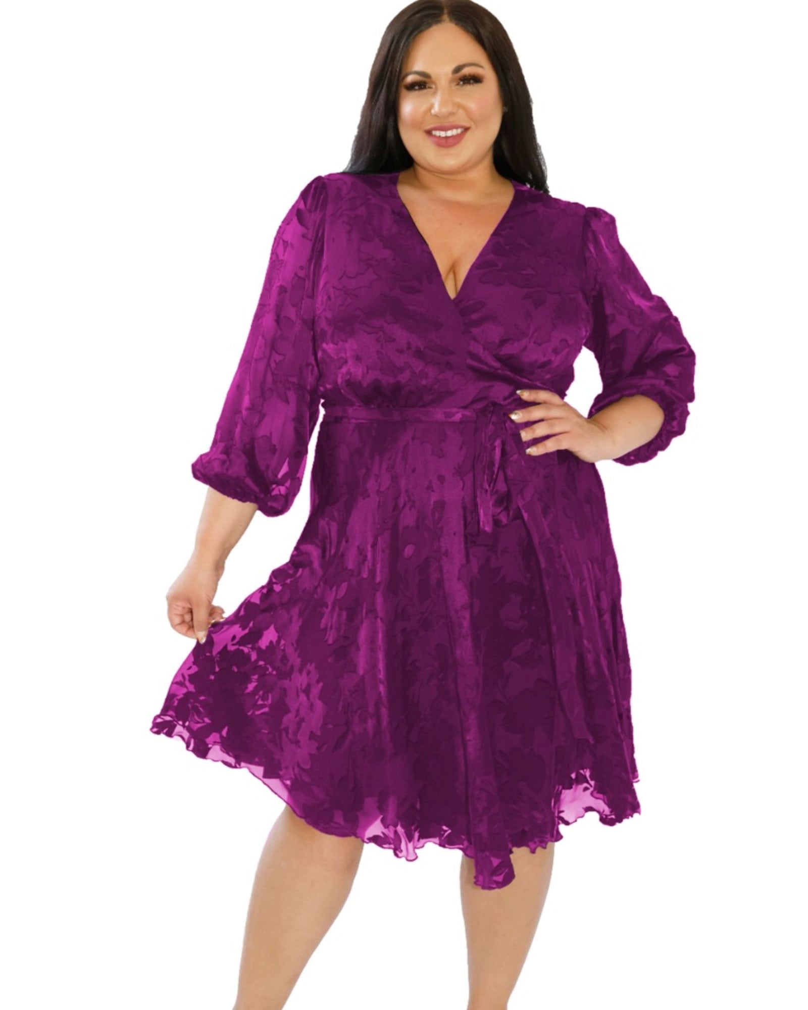Purple Burnout Wrap Dress | Purple