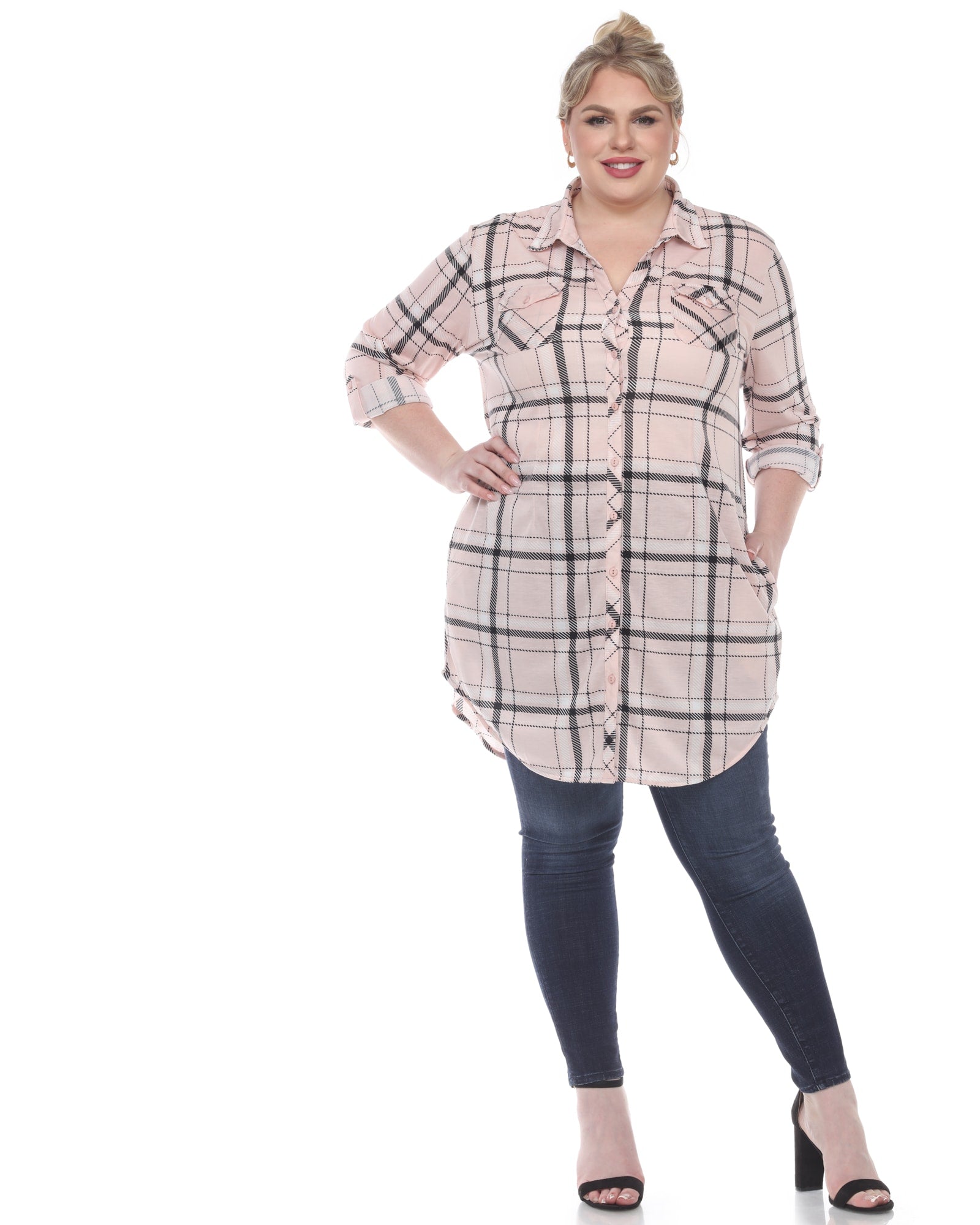 Plus Size Pink Tunic Tops