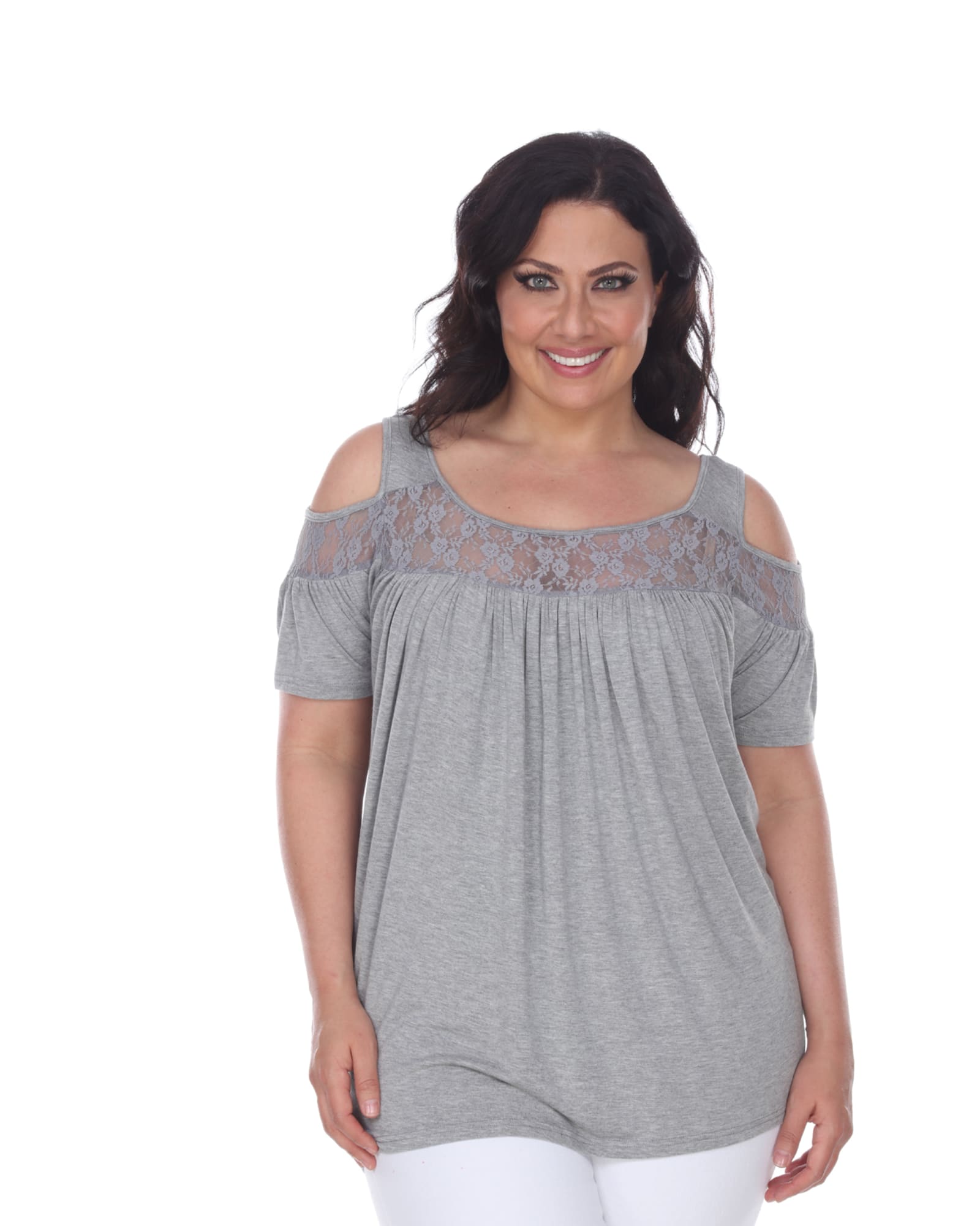Bexley Lace Tunic Top | Charcoal