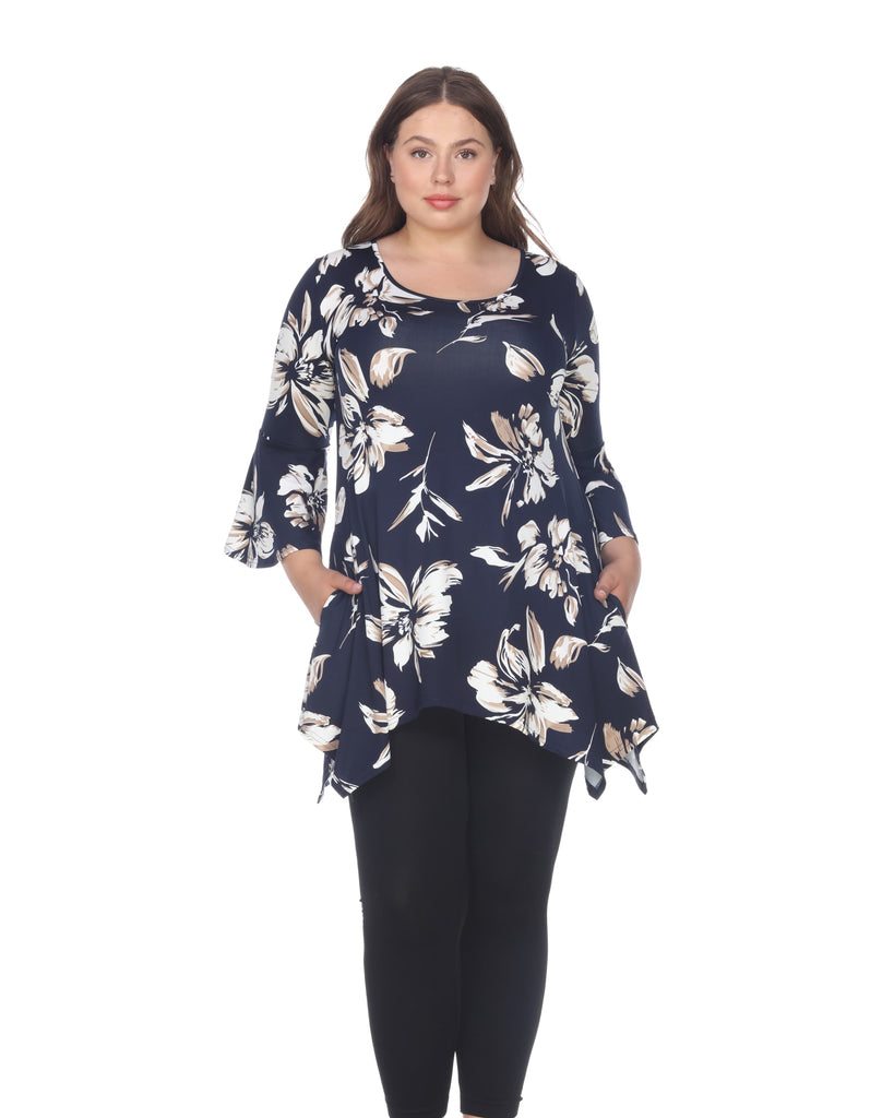 Blanche Tunic Top | Navy