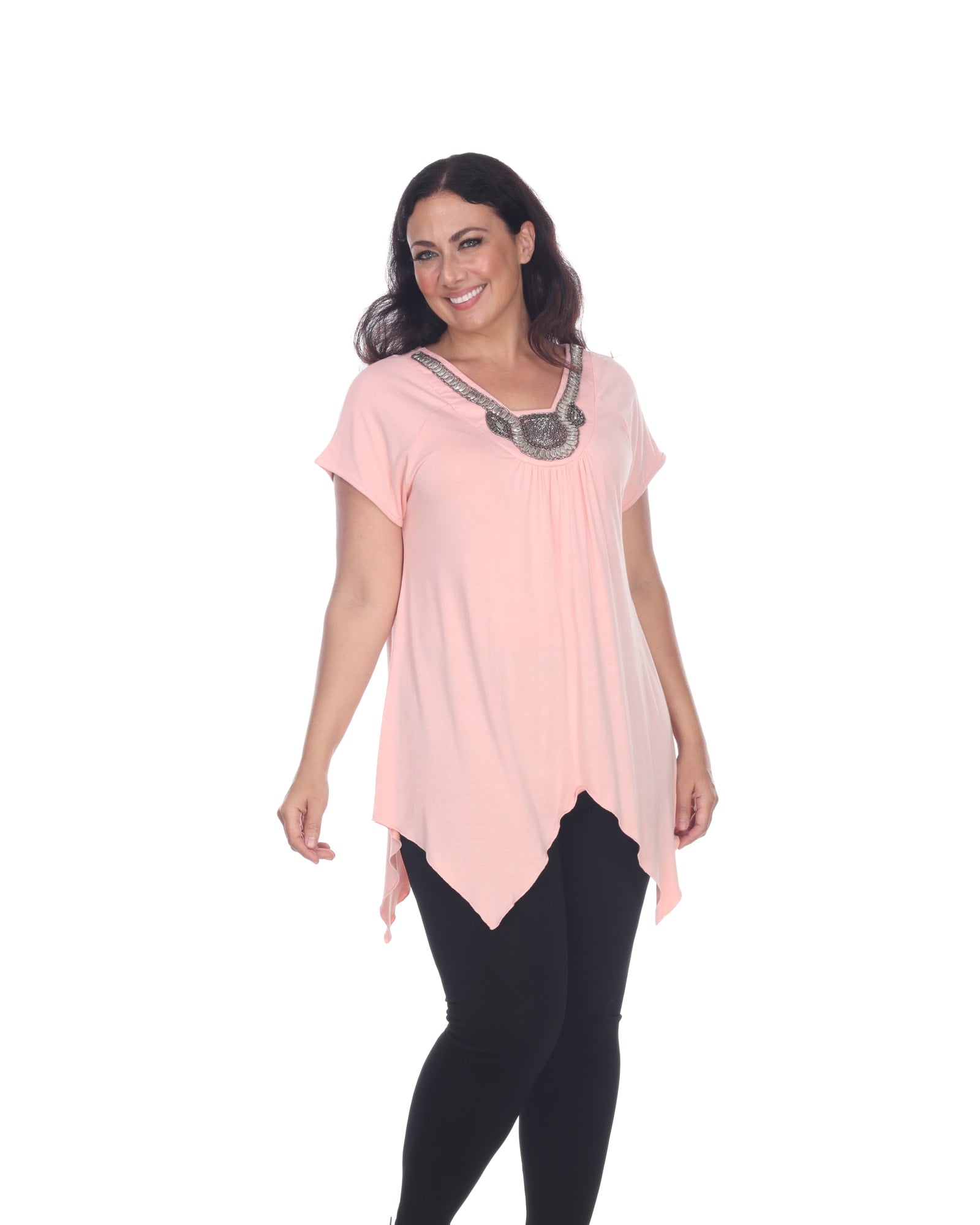 Pink Plus Size Side-Knot Top