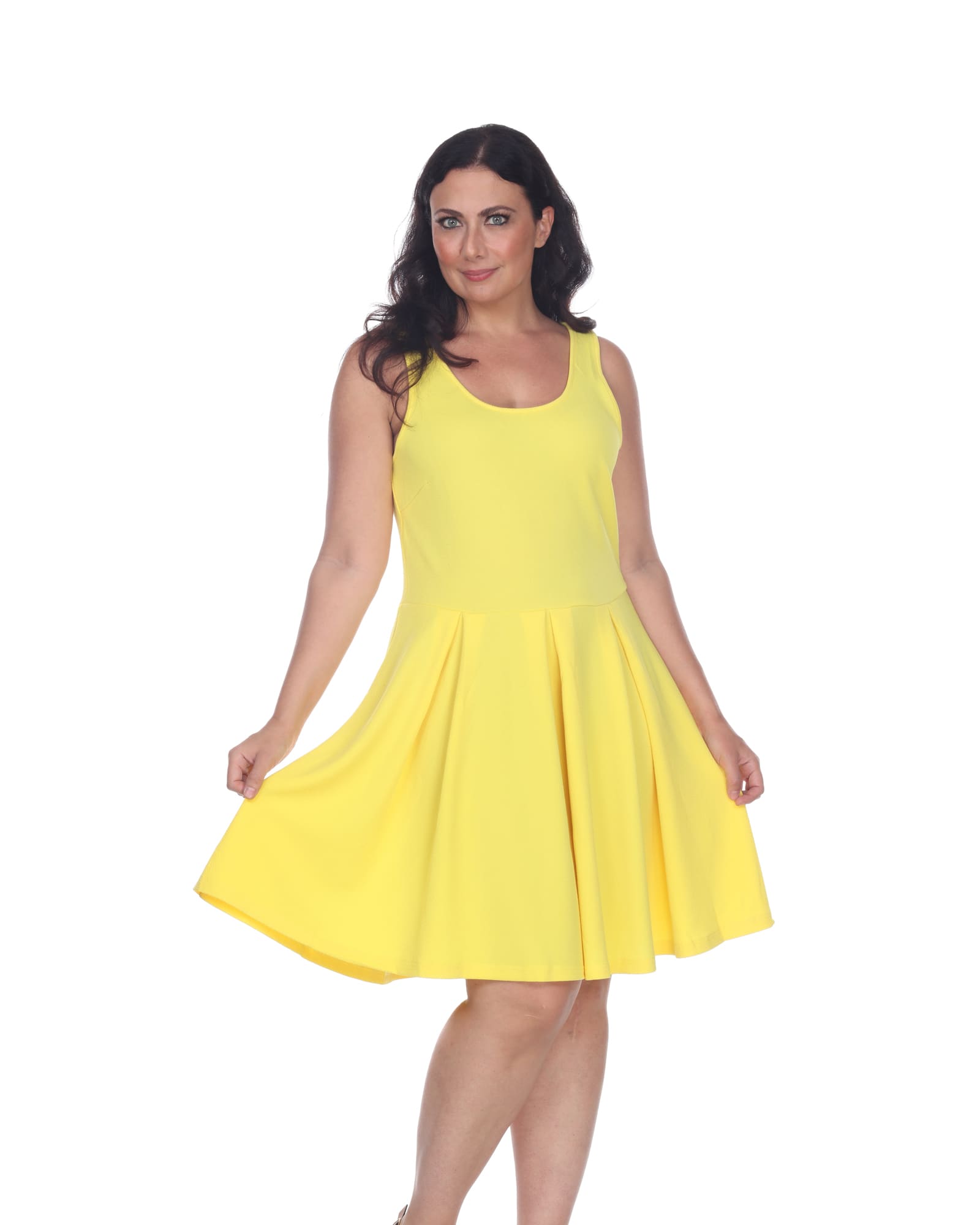 Crystal Fit and Flare Dress | Yellow