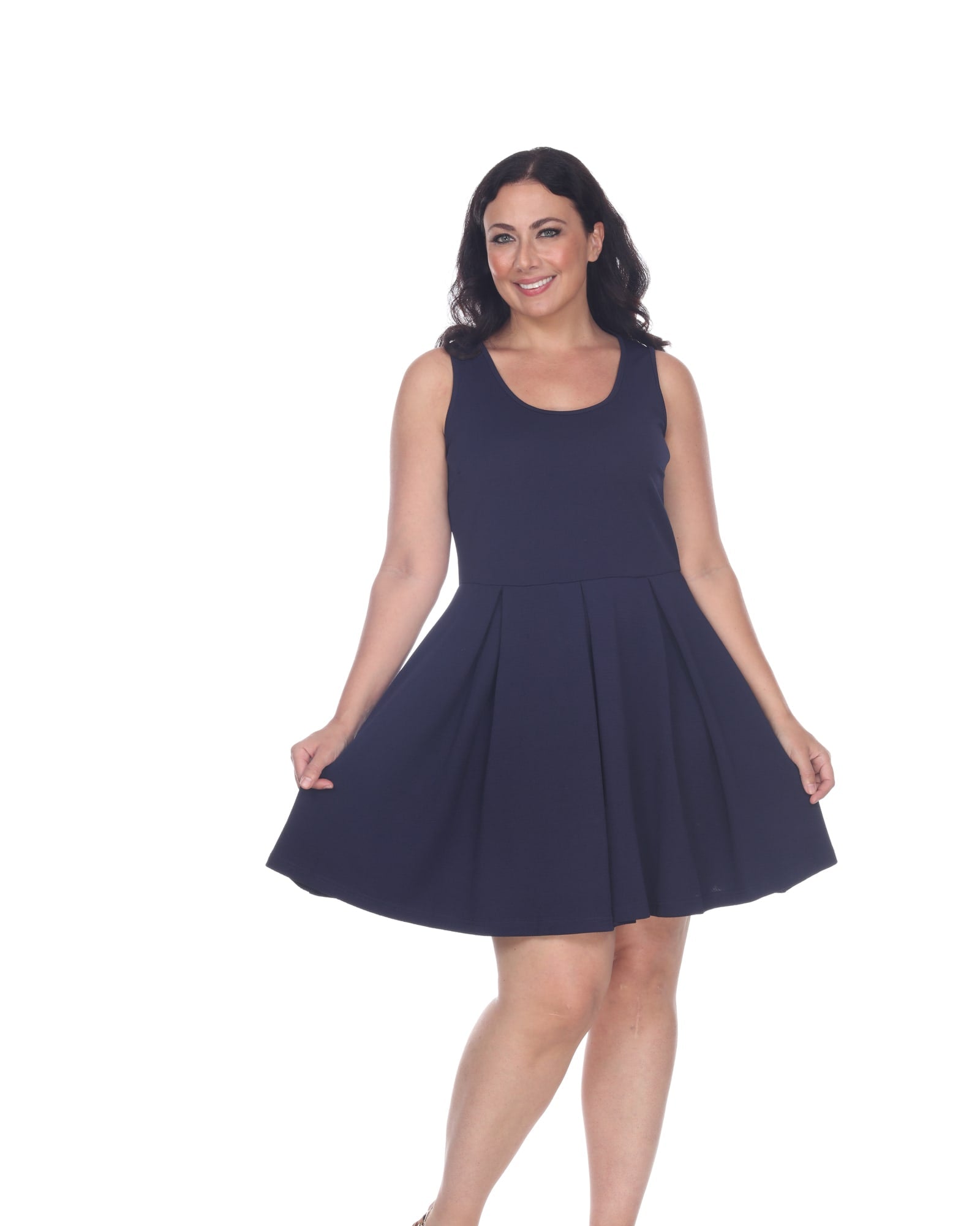 Crystal Fit and Flare Dress | Navy