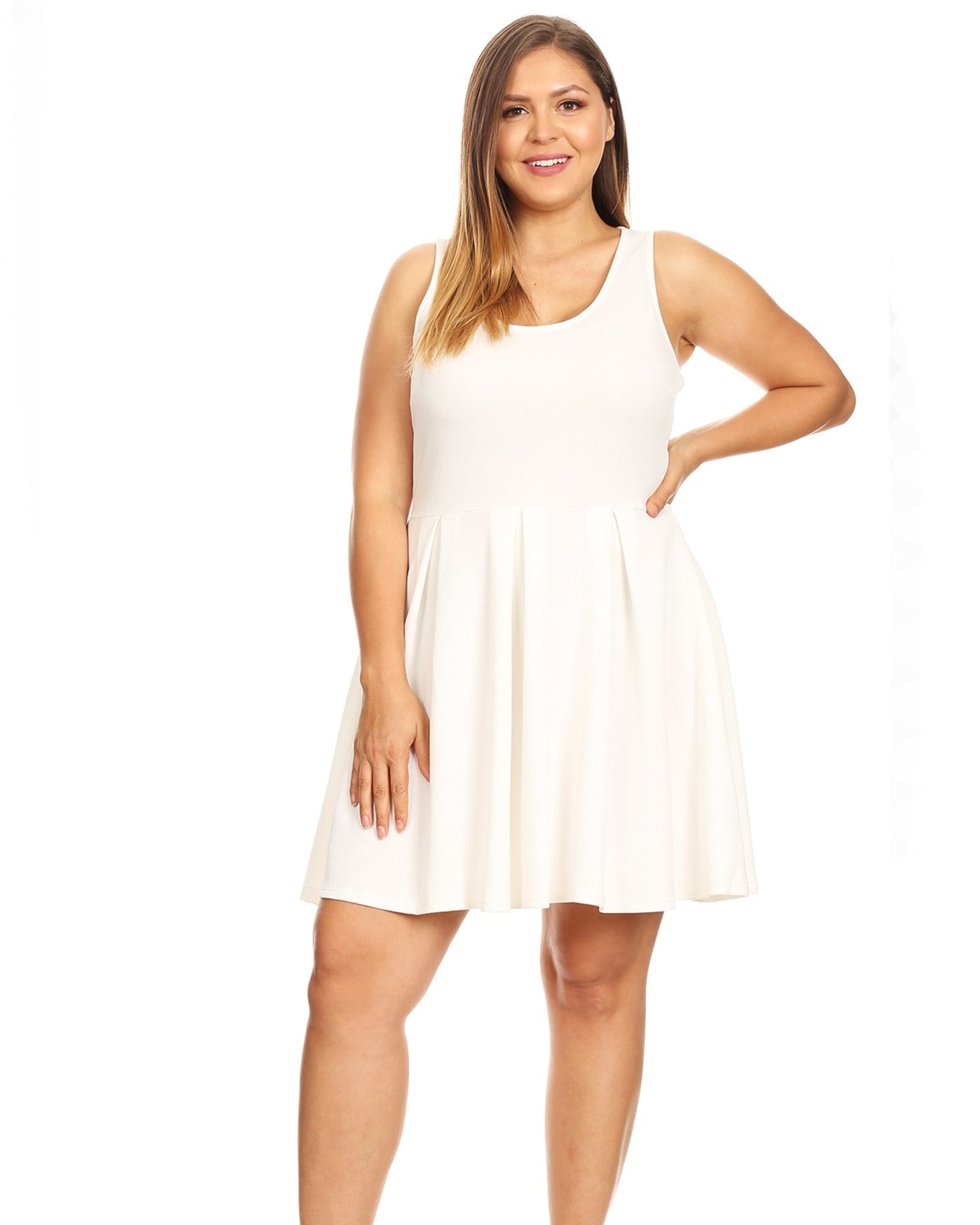 Crystal Fit and Flare Dress | White