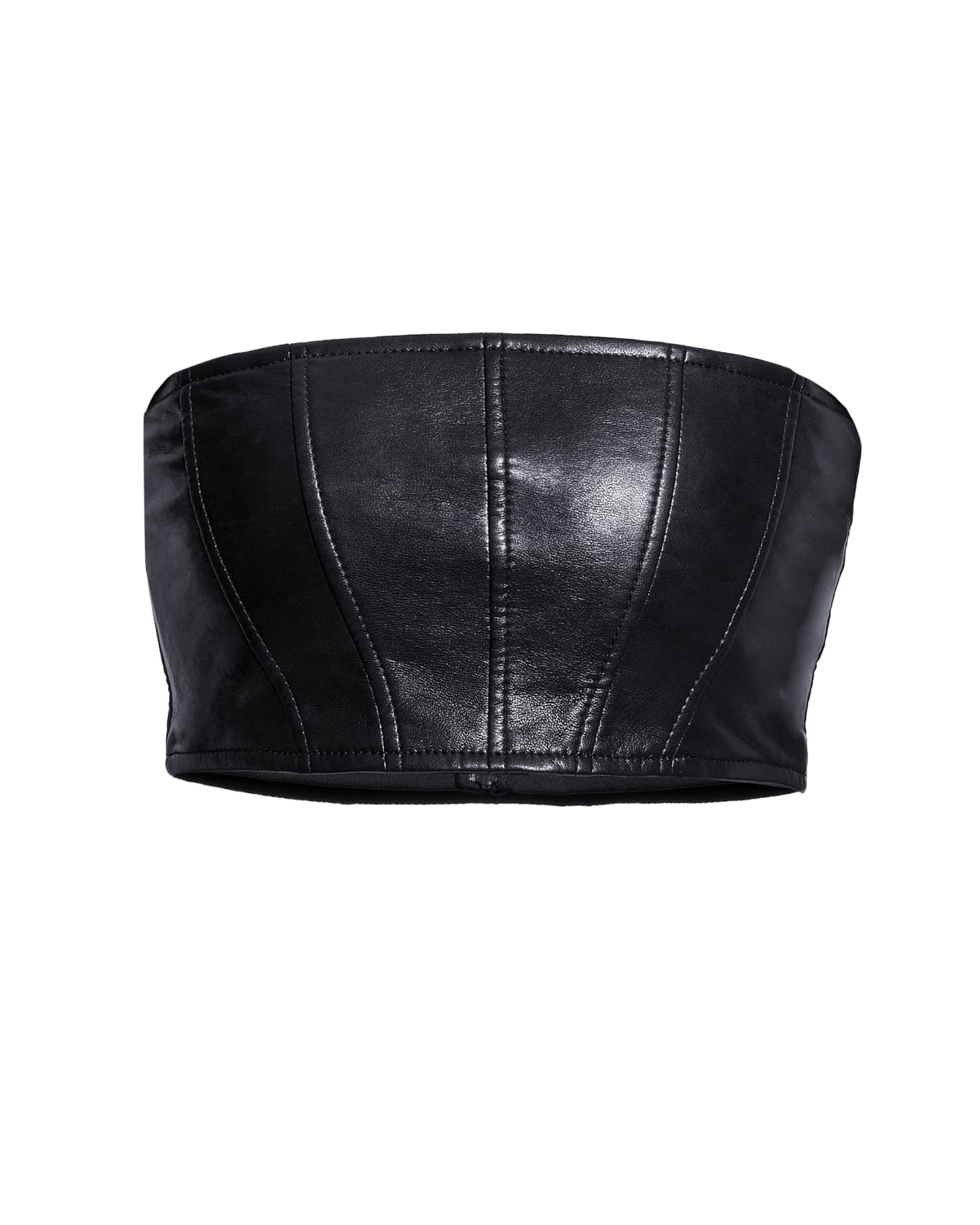 Black Faux Leather Top, Tops