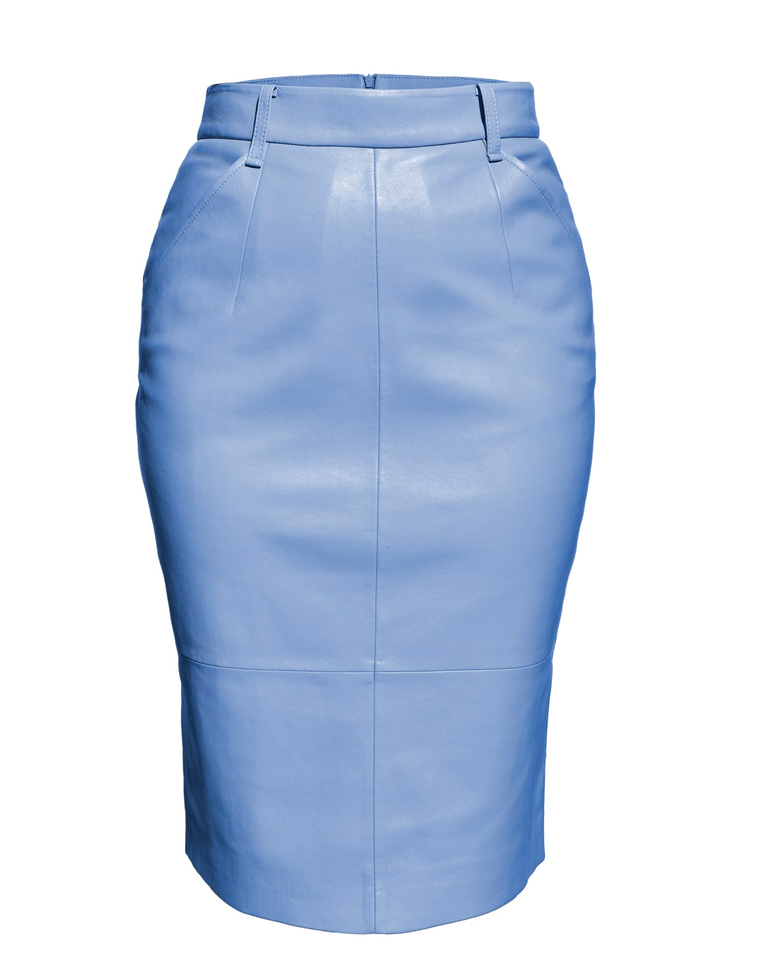 Becca Recycled Leather Skirt | Powder Blue