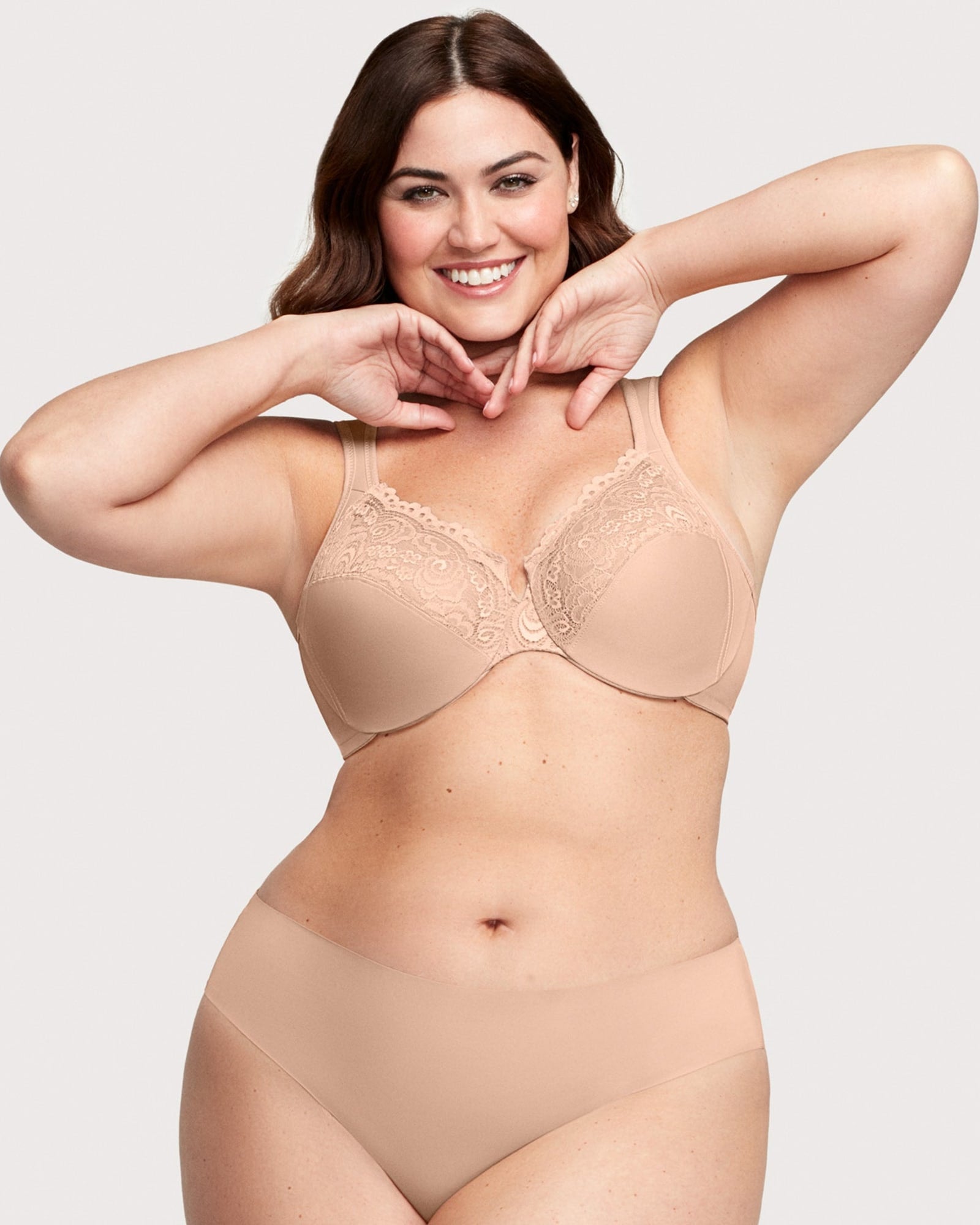 Elila Microfiber & Lace Moulded Softcup Bra in Dusty Rose - Busted