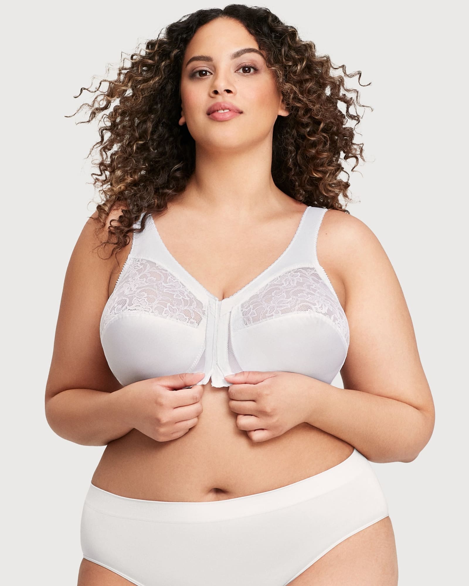 MagicLift Front-Closure Support Bra | White