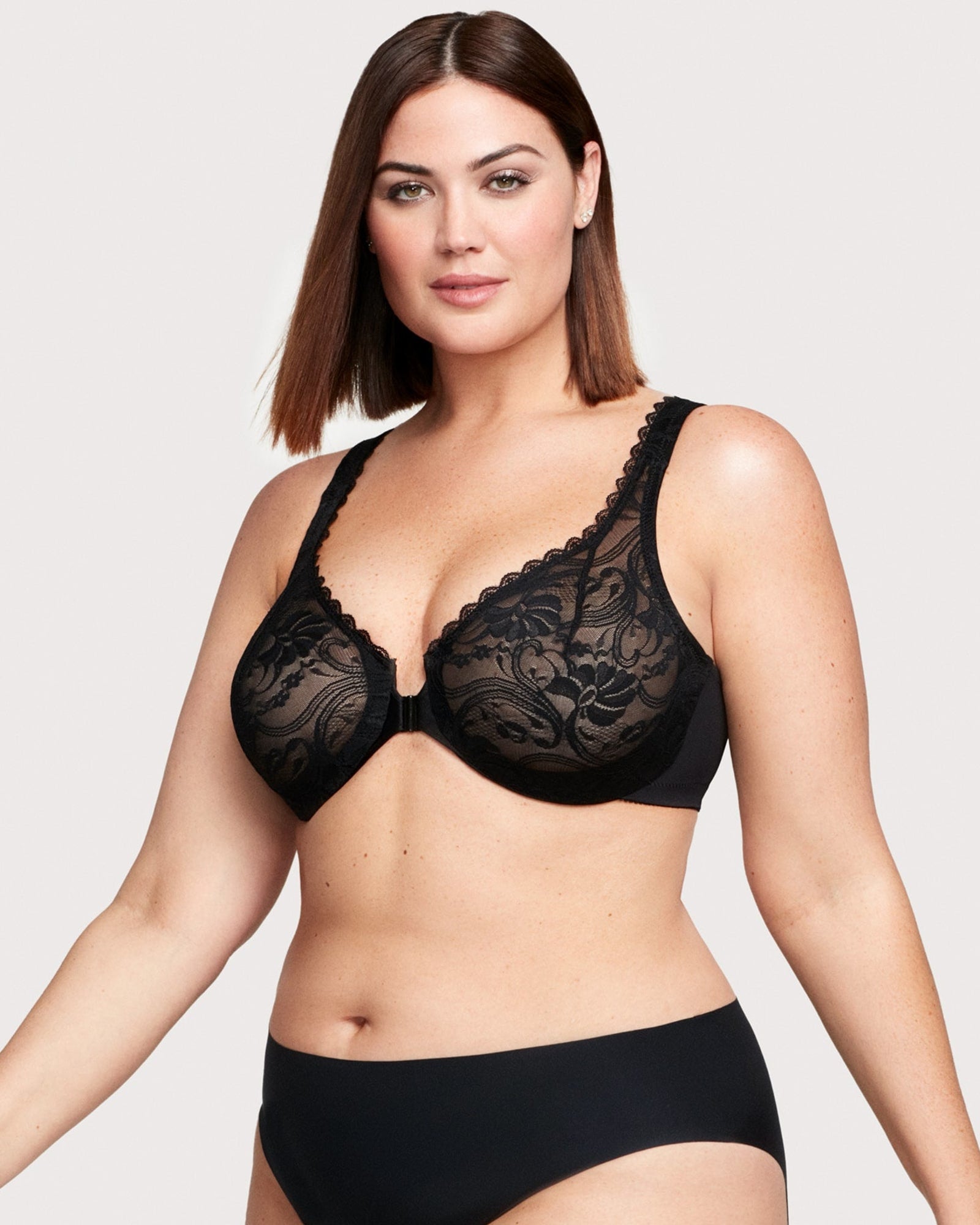 Plus Size Lace Bra Women Unlined Full Coverage Ultra Thin Wireless Widened  Shoulder Straps D E F G H I (Color : Beige, Size : 36C) at  Women's  Clothing store