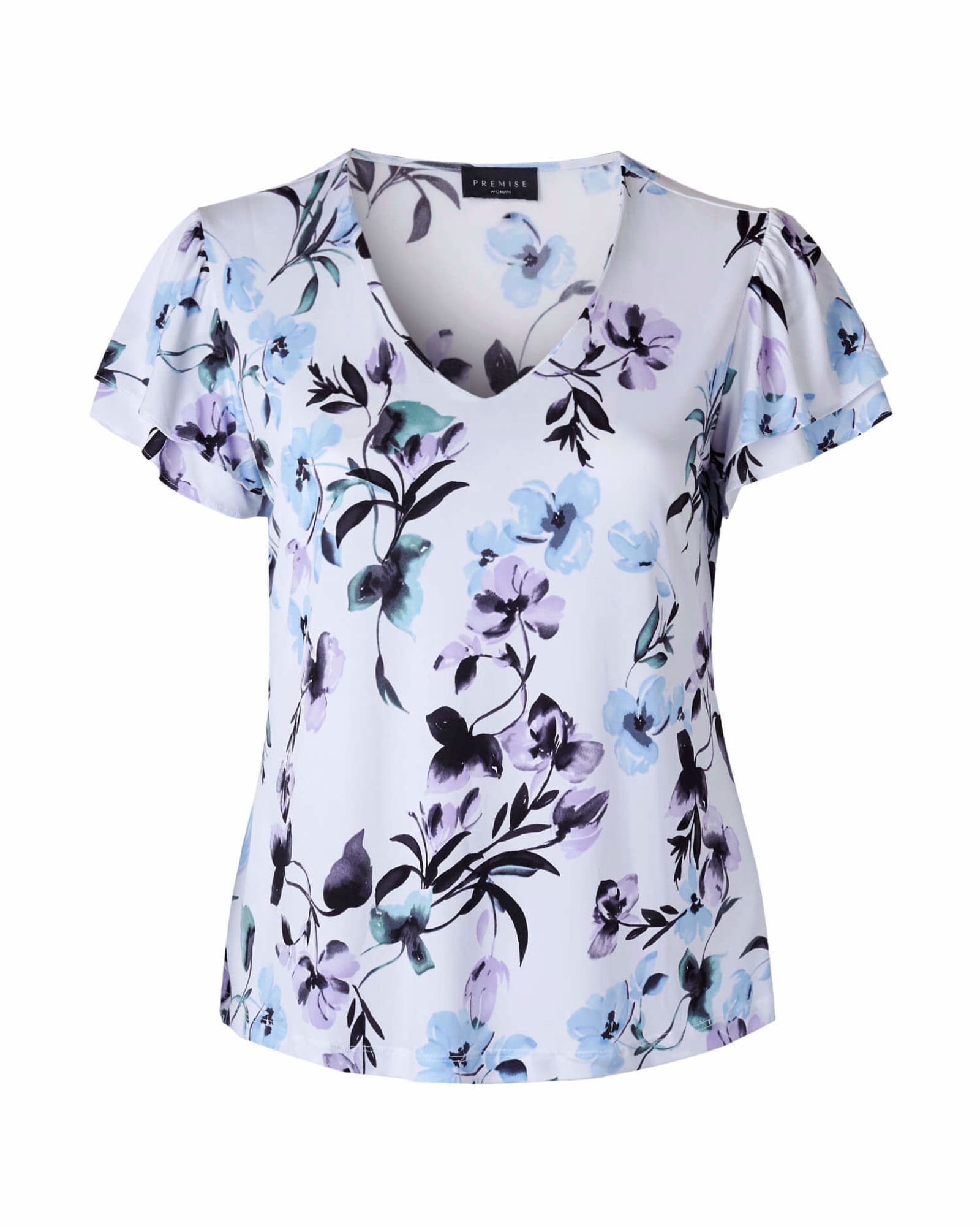 Vanessa Flutter Sleeve Top | Opal Floral