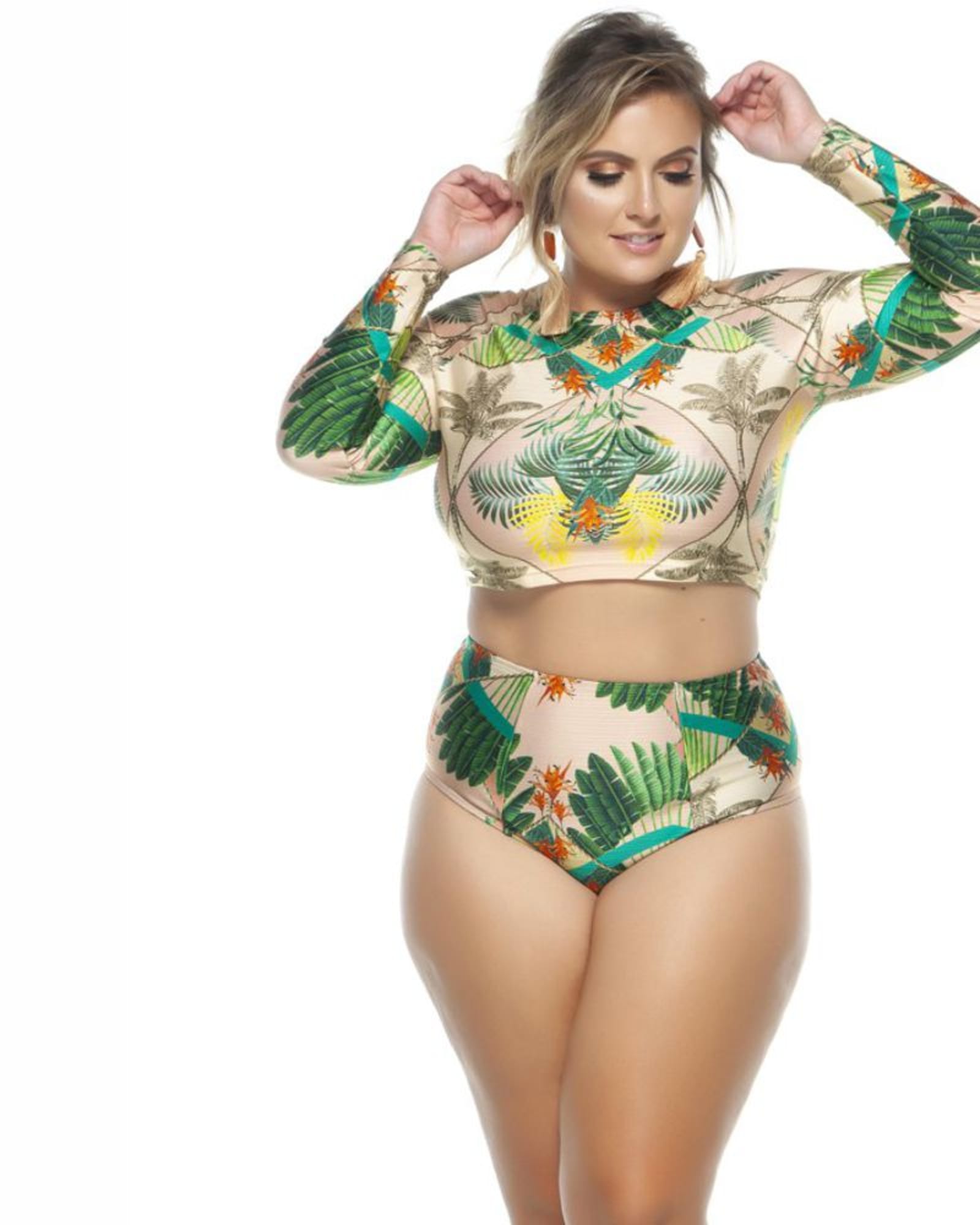 Plus Size Long Swim Tops