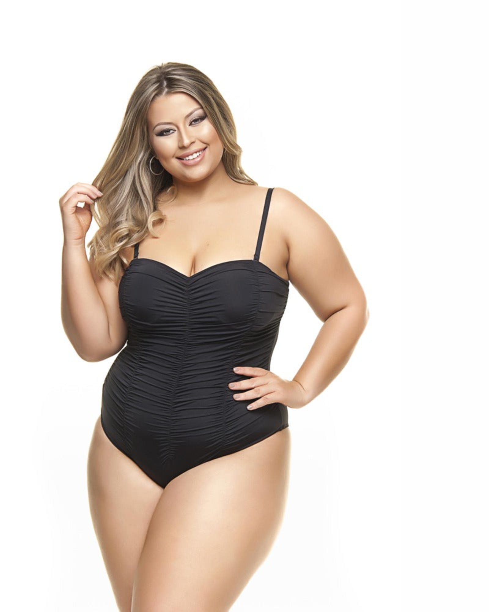 Draped Swimsuit With Padded And Wired Cups | Black