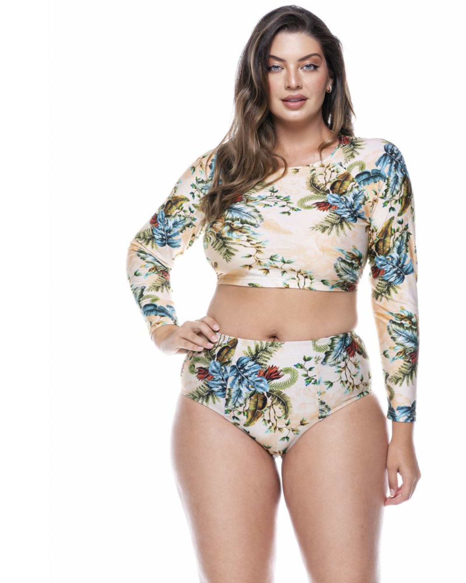 Plus Size High Waisted Bikini Bottom In Douro Print | Douro