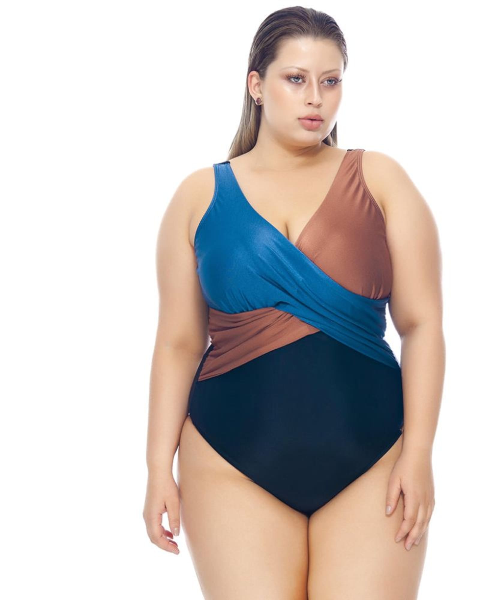 Swimsuit With Cross-Over Detail At The Bust | Multicolor