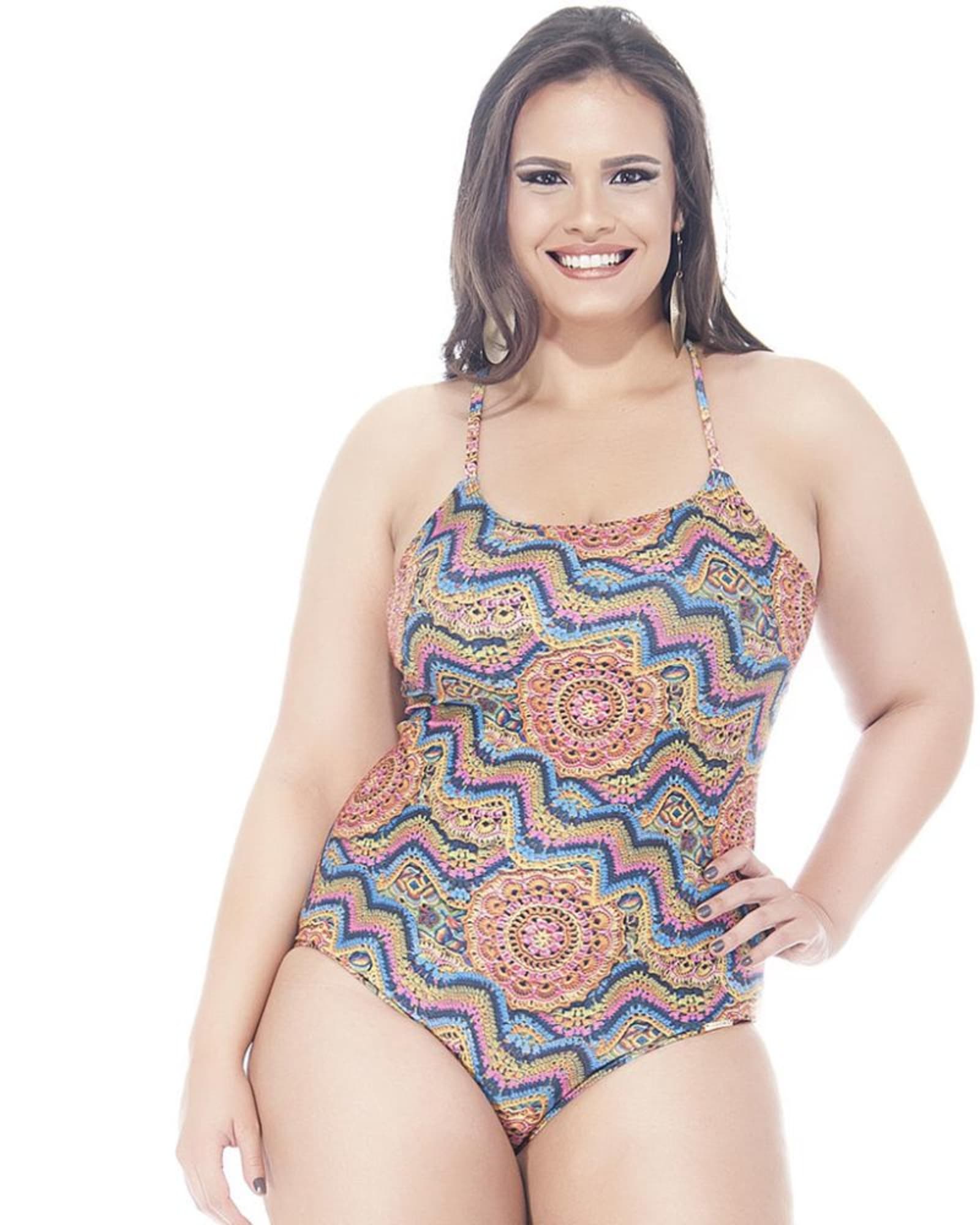 Swimsuit With Padded Cups And Tie Back Closure | Pink