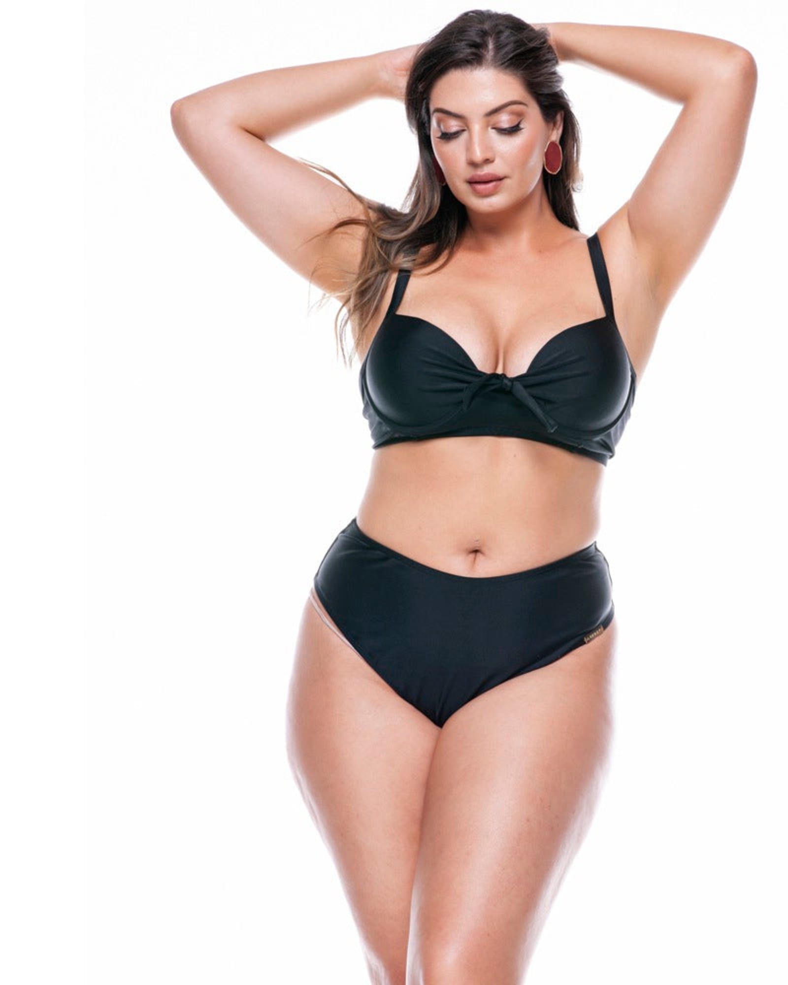 Plus Size Padded Bikini Top With Tie Detailing