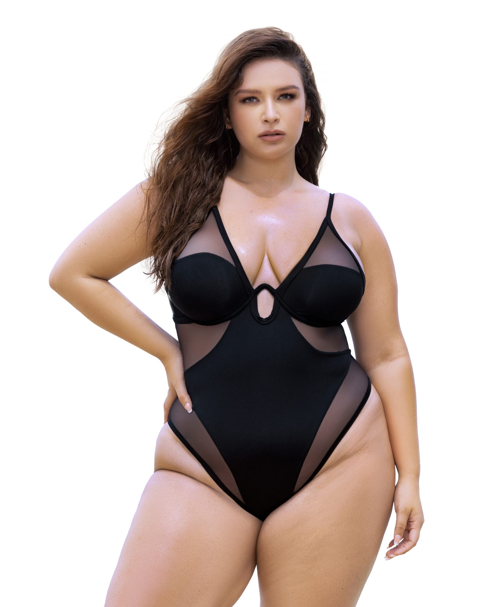 Womens Compression Shapewear Contrast Trim Tummy Control Padded One Piece  Full Coverage Bikini Swimsuit - Black - 14