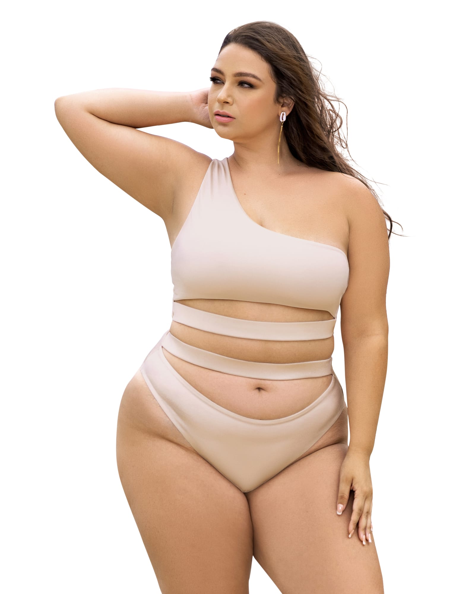 SHEIN Swim Curve Plus Tropical Print Bikini Set Knot Front Halter Top &  Tummy Control Boxer Shorts 2 Piece Swimsuit
