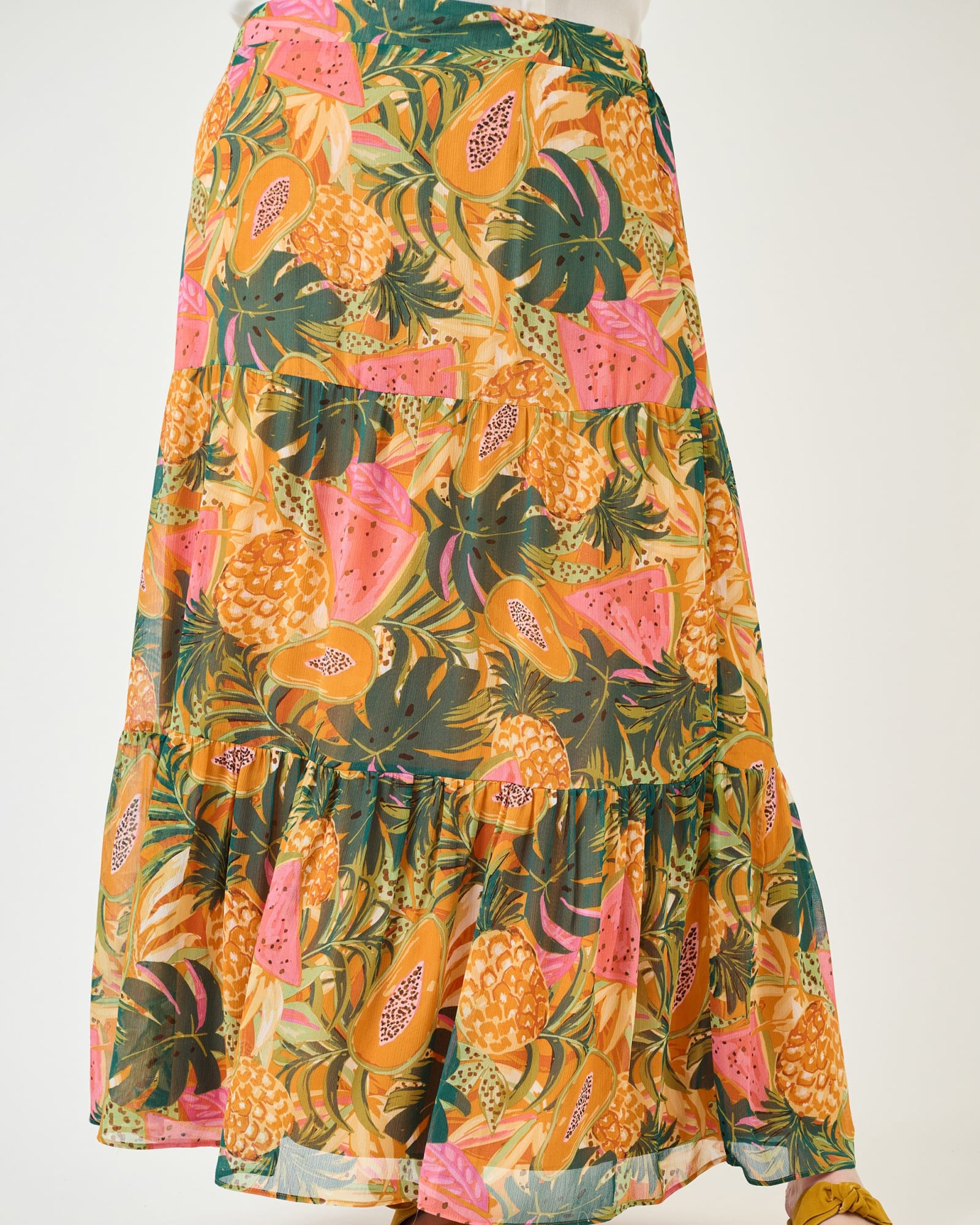 Lana Papaya Print Maxi Skirt | N544 Papaya