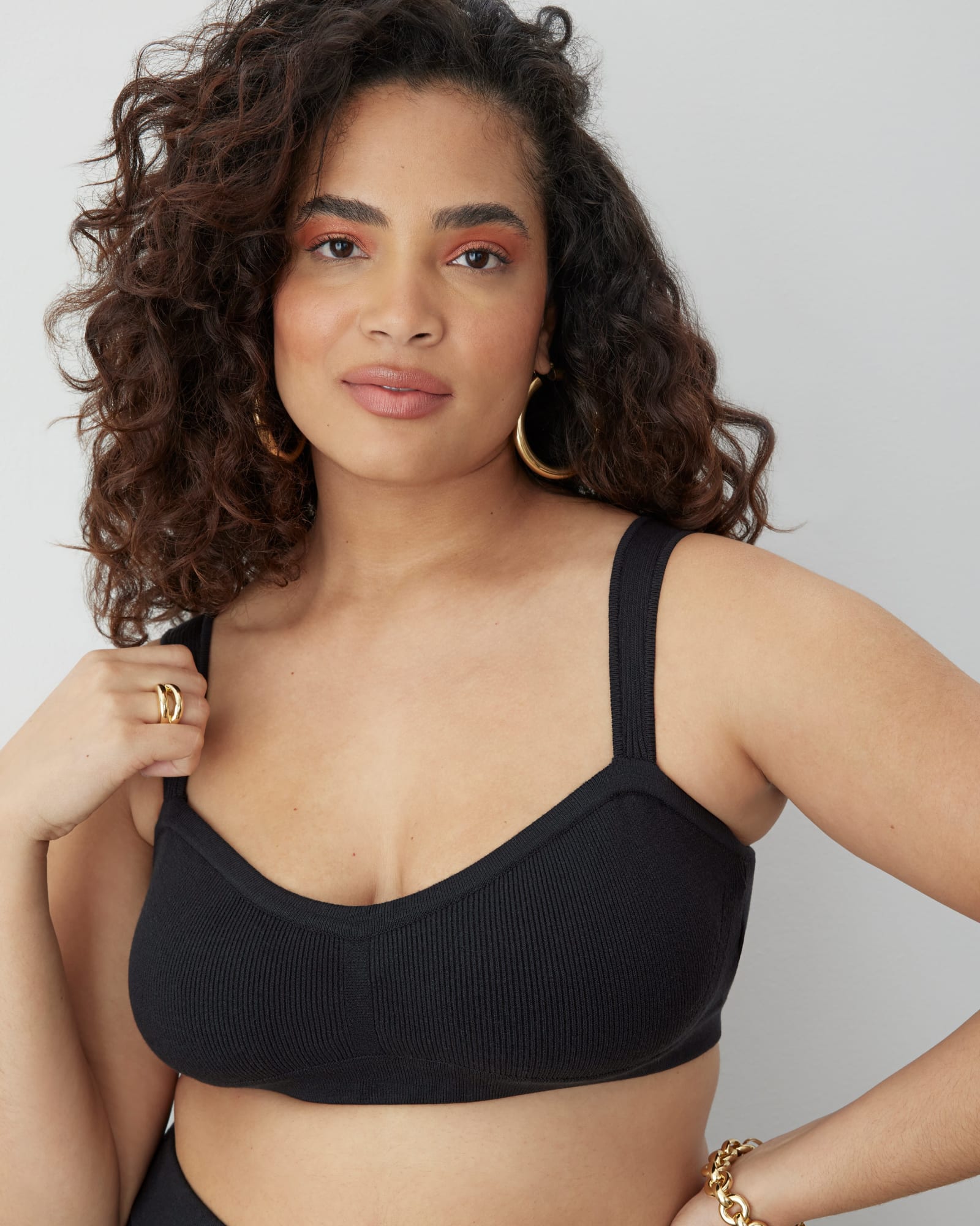 Black Ribbed Bra Top