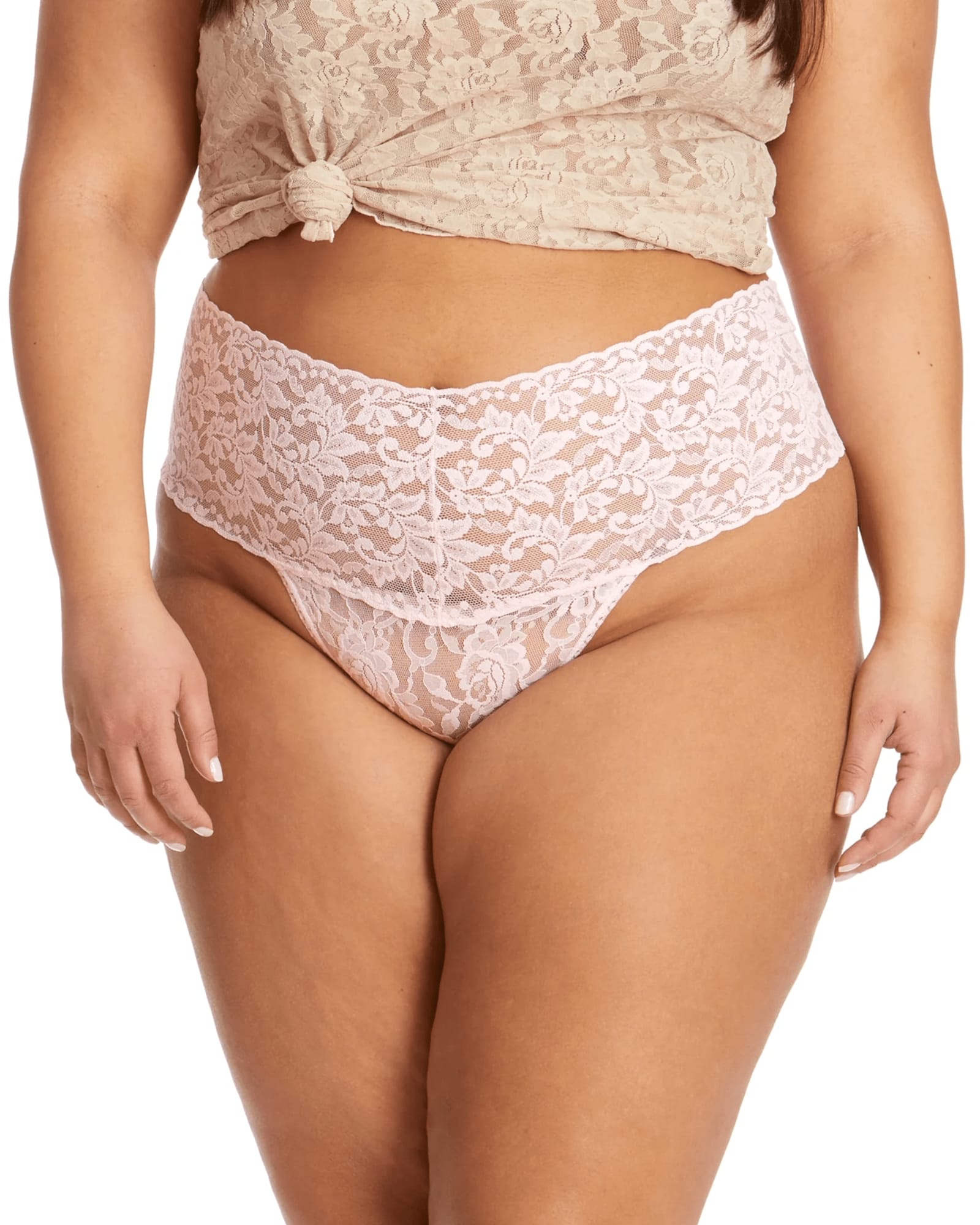 RETRO LACE PLUS THONG | BLIS-BLISS PINK