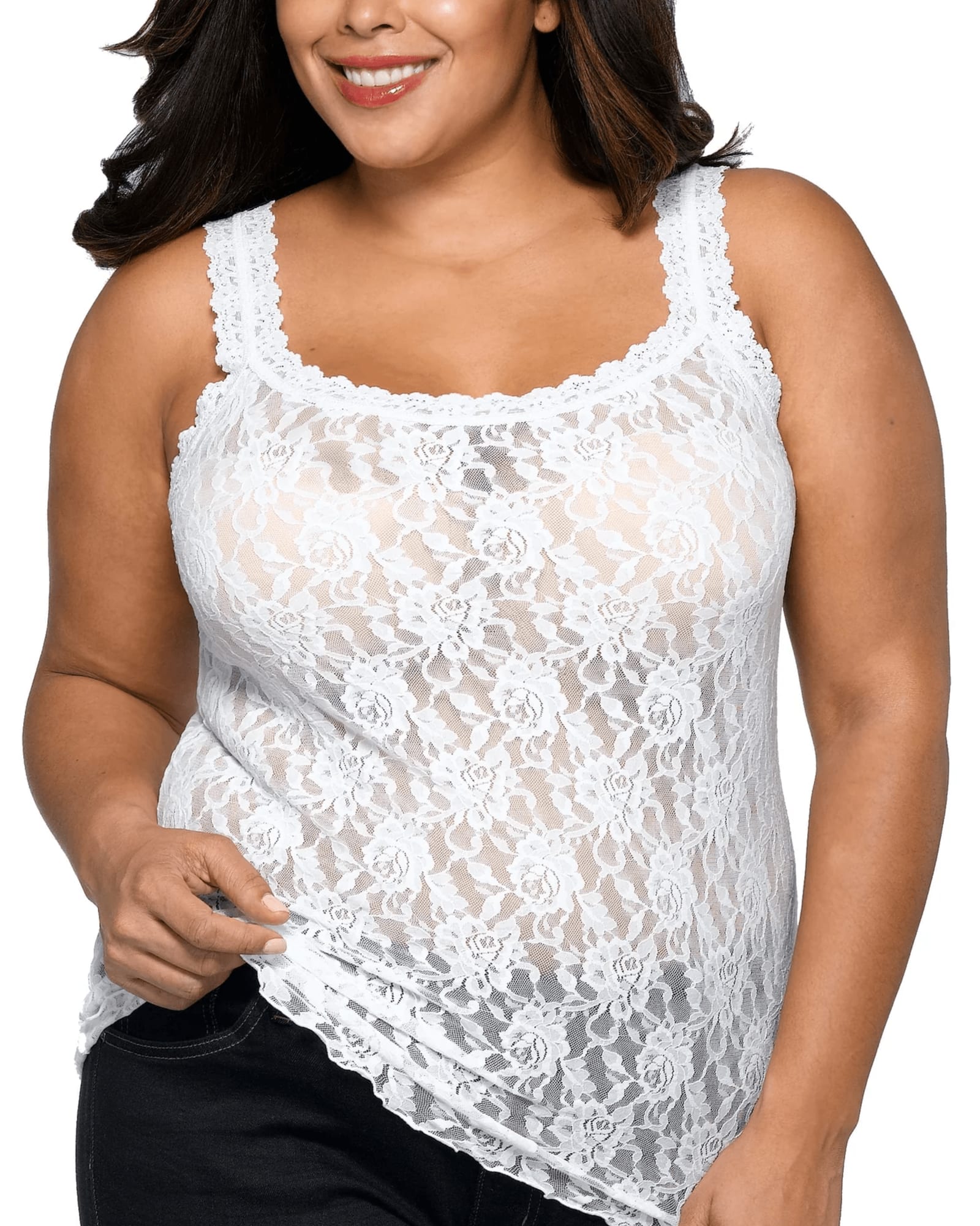 SIGNATURE LACE UNLINED CAMISOLE | WHIT-WHITE