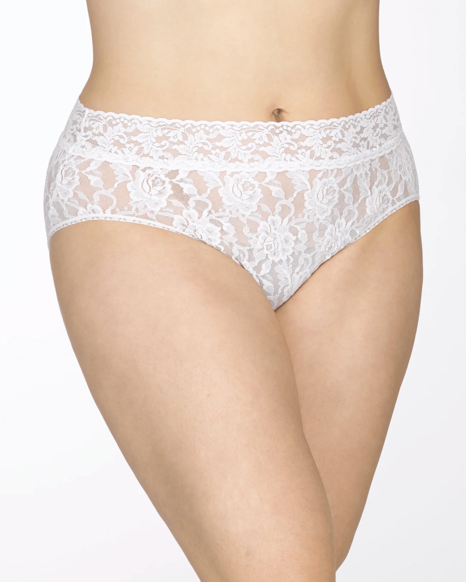 SIGNATURE LACE PLUS SIZE FRENCH BRIEF | WHIT-WHITE