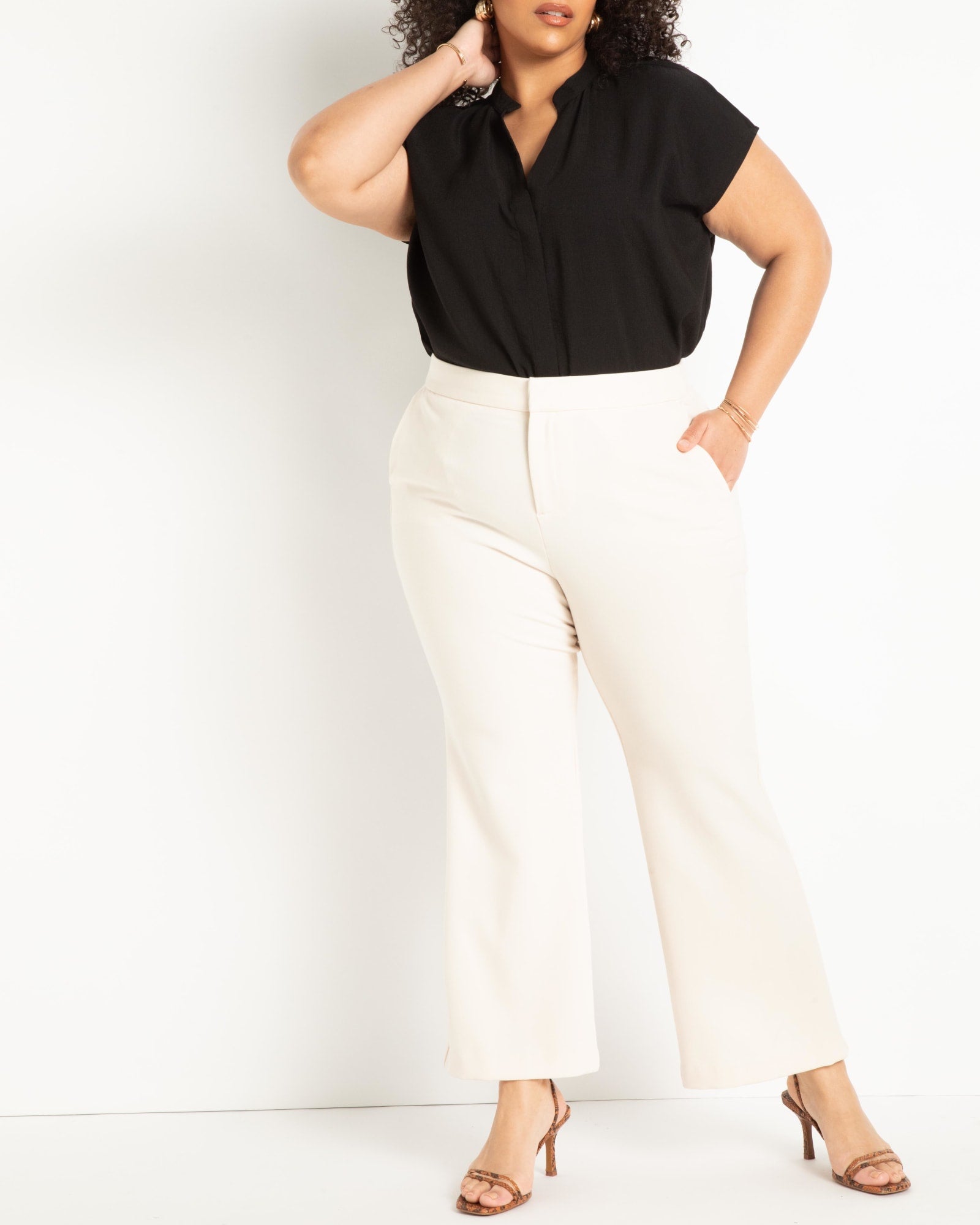 The 365 Suit Crop Flare Leg Trouser | White Swan