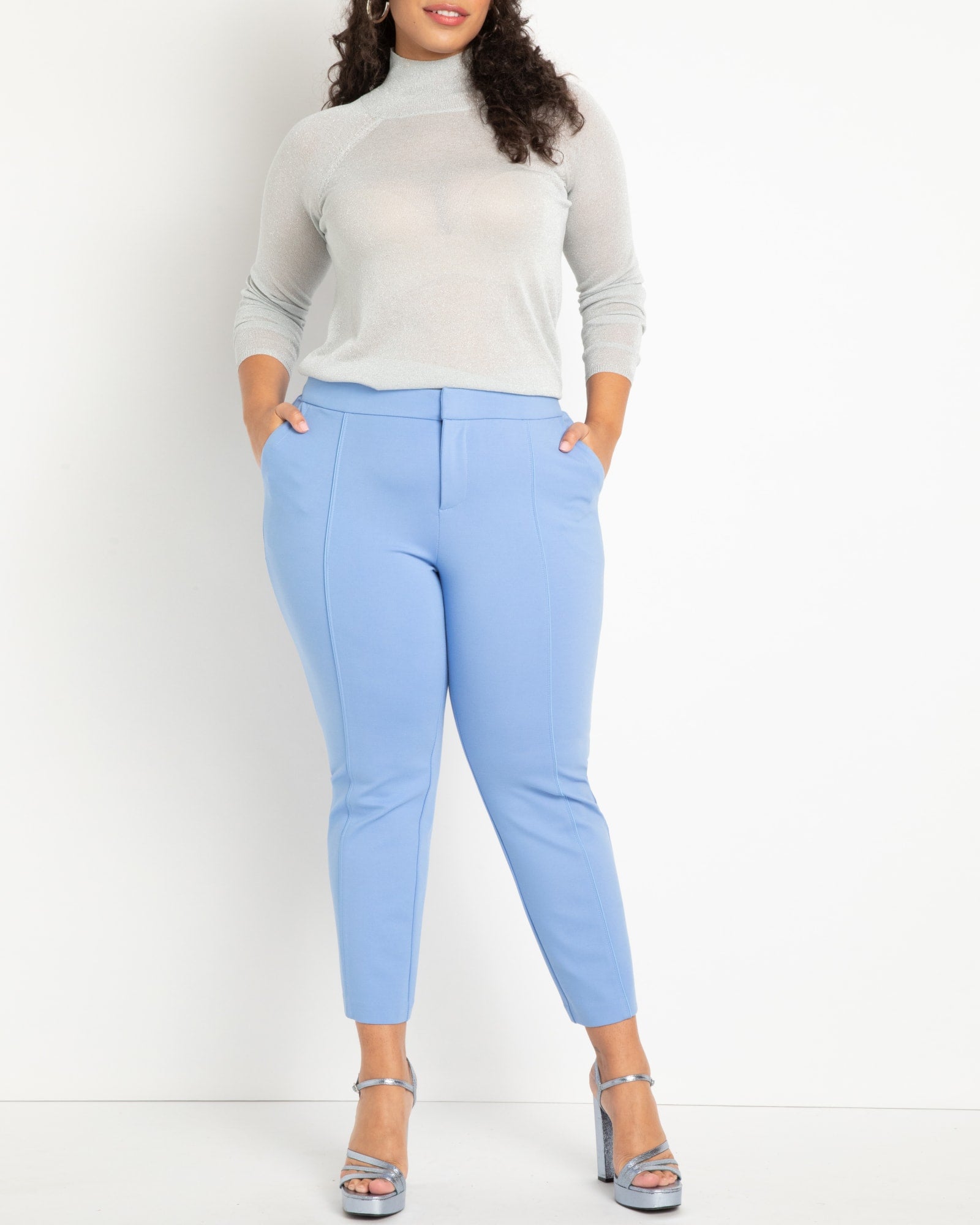The Ultimate Stretch Suit Pintuck Pant | Cornflower Blue