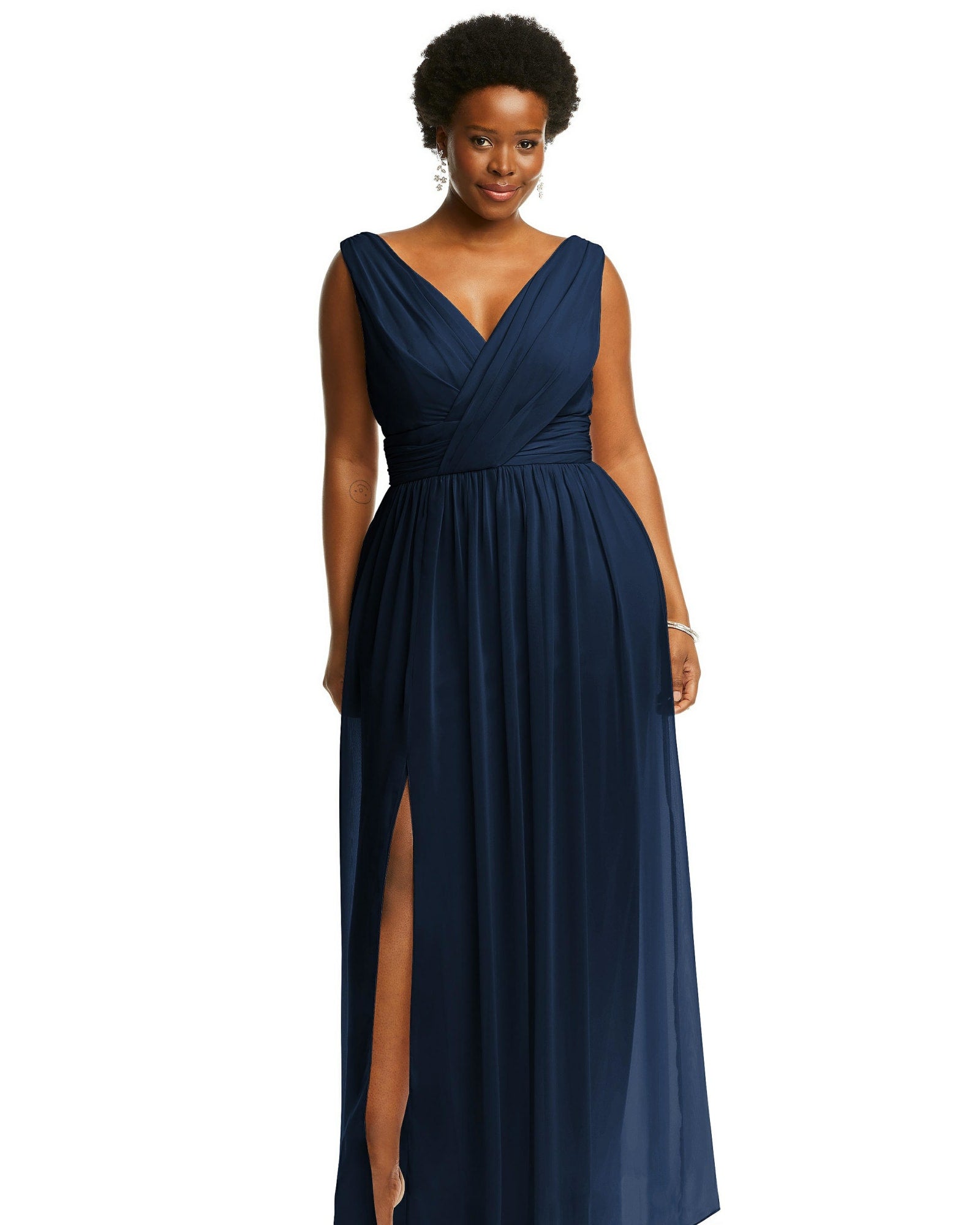 Navy Blue Sleeveless Maxi Dress