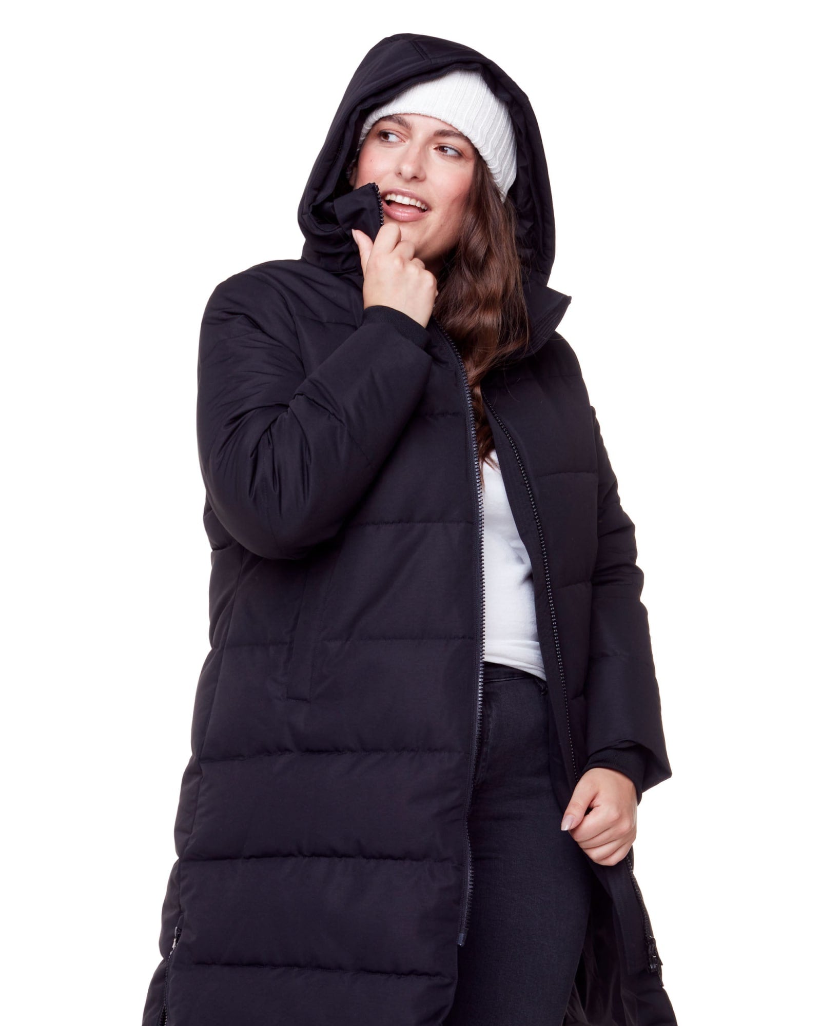 Vegan Down  Ultra Long Length Parka | Black