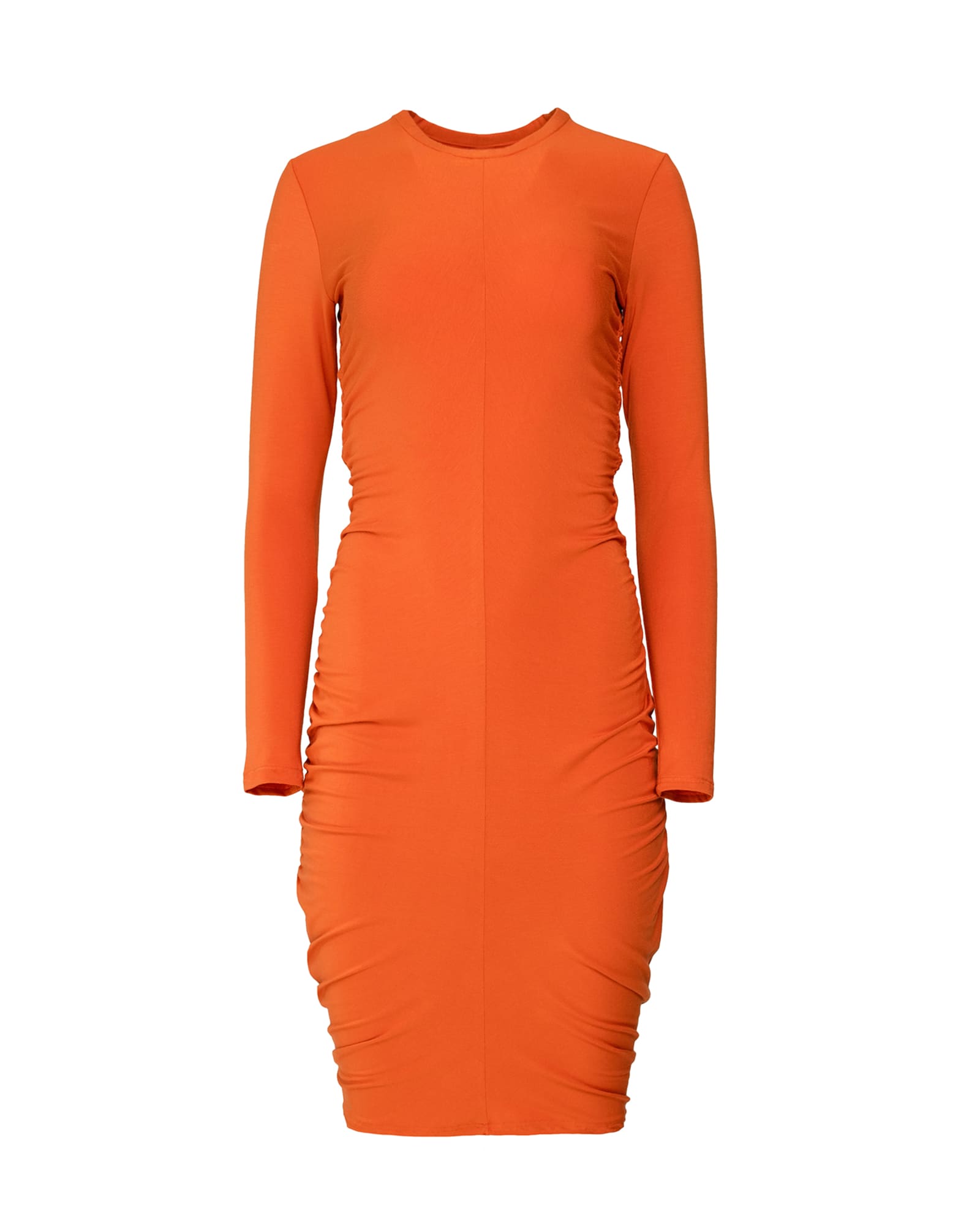 Ruched Long Sleeve Dress | Orange