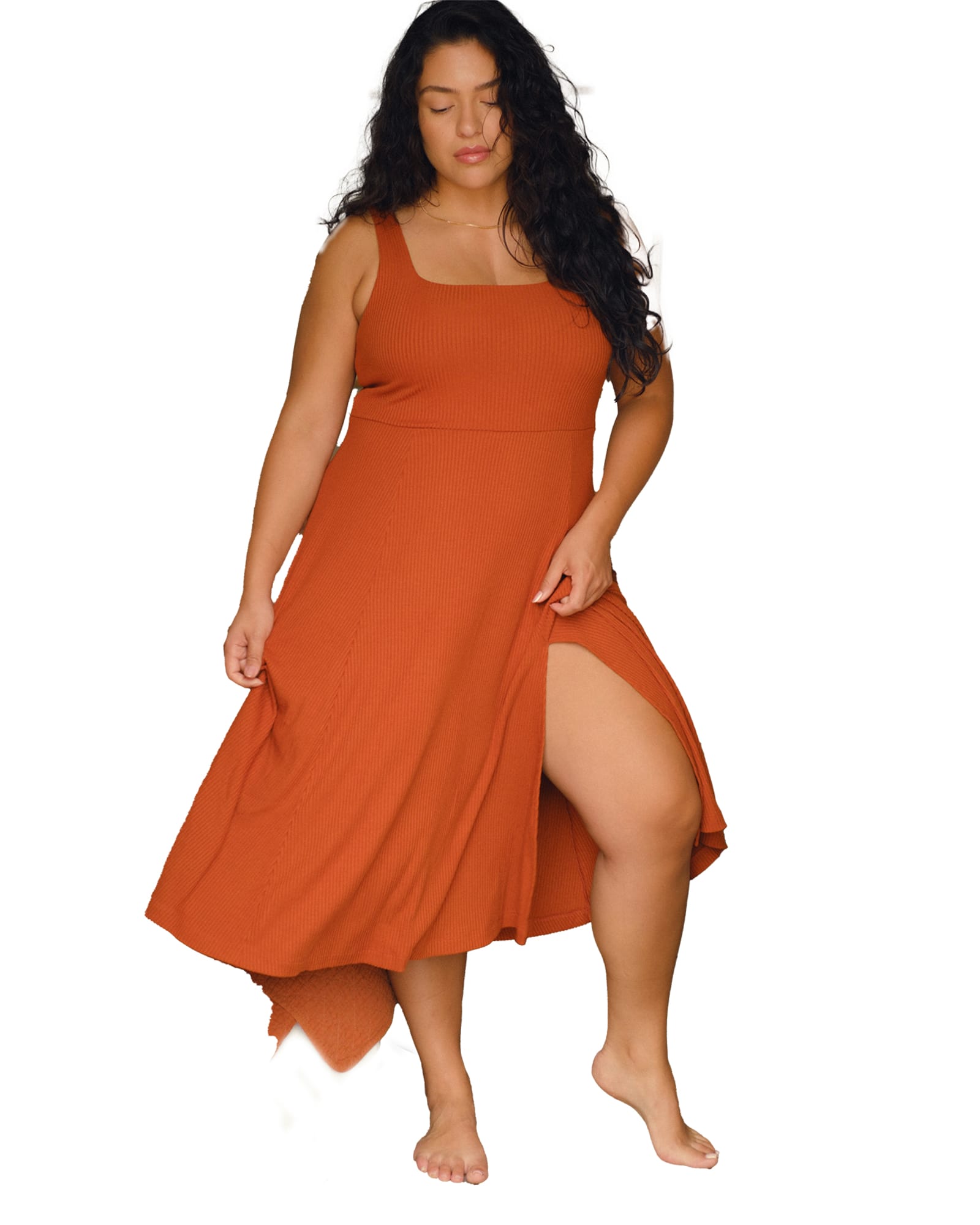 Rosi Dress in Cinnamon Tartan, Boho Plaid Maxi Dress