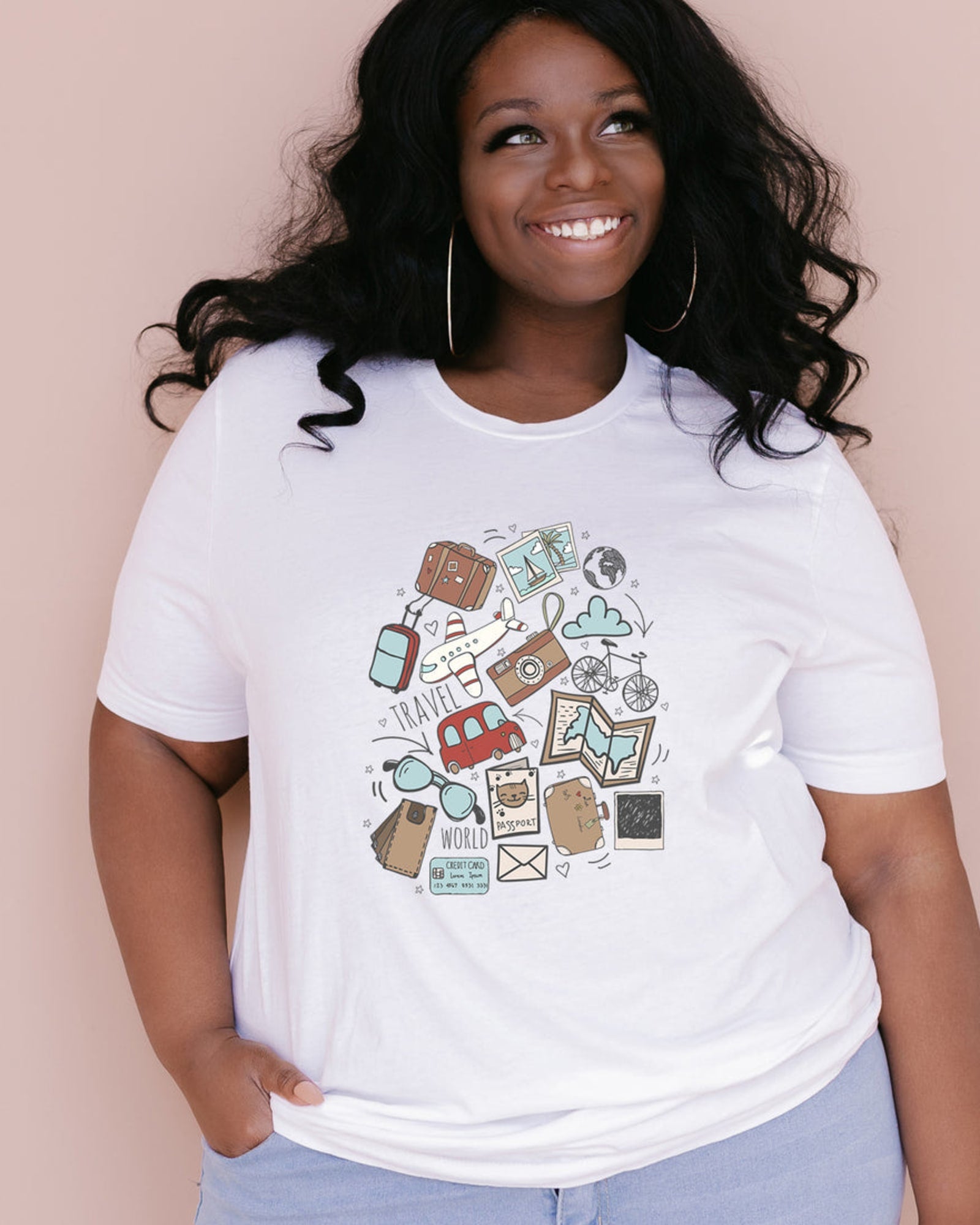 Travel Doodles l Short Sleeve Graphic Tee | White