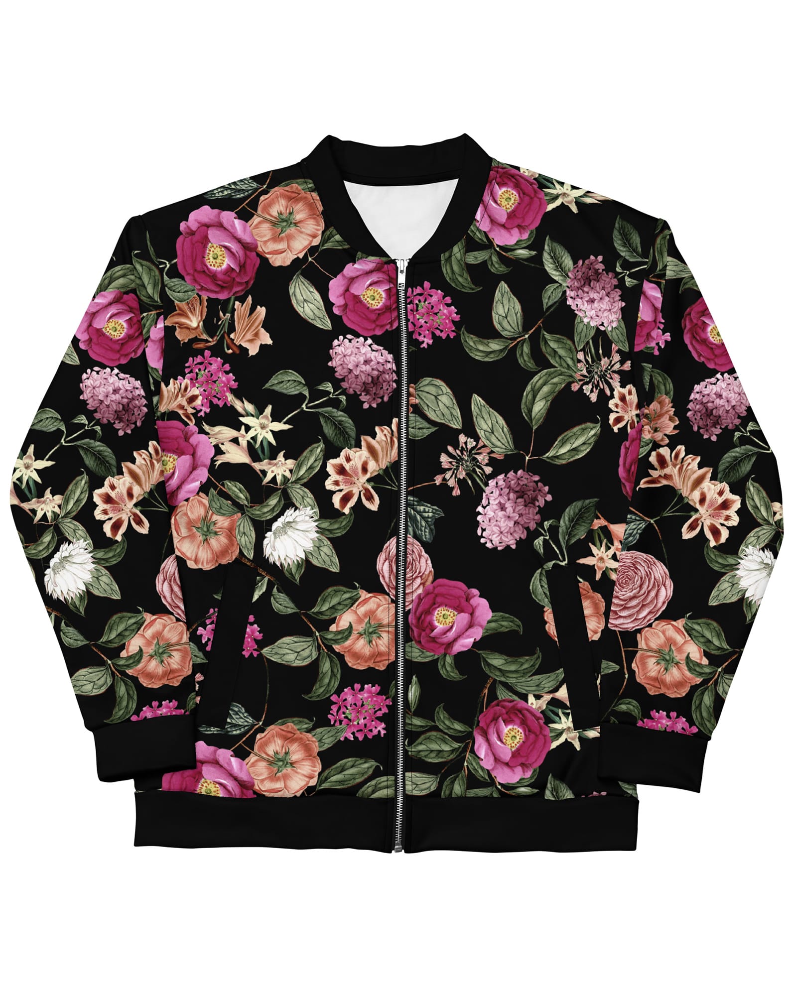 Dark Tropic Romance Bomber Jacket | Dark Tropic Romance floral print