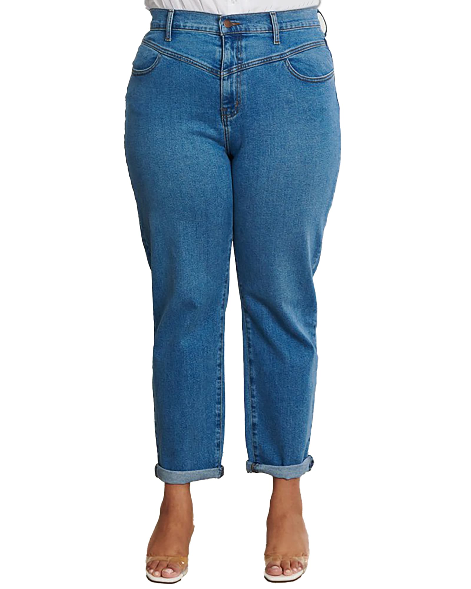 Edie High-Rise Mom Jeans | Classic Blue