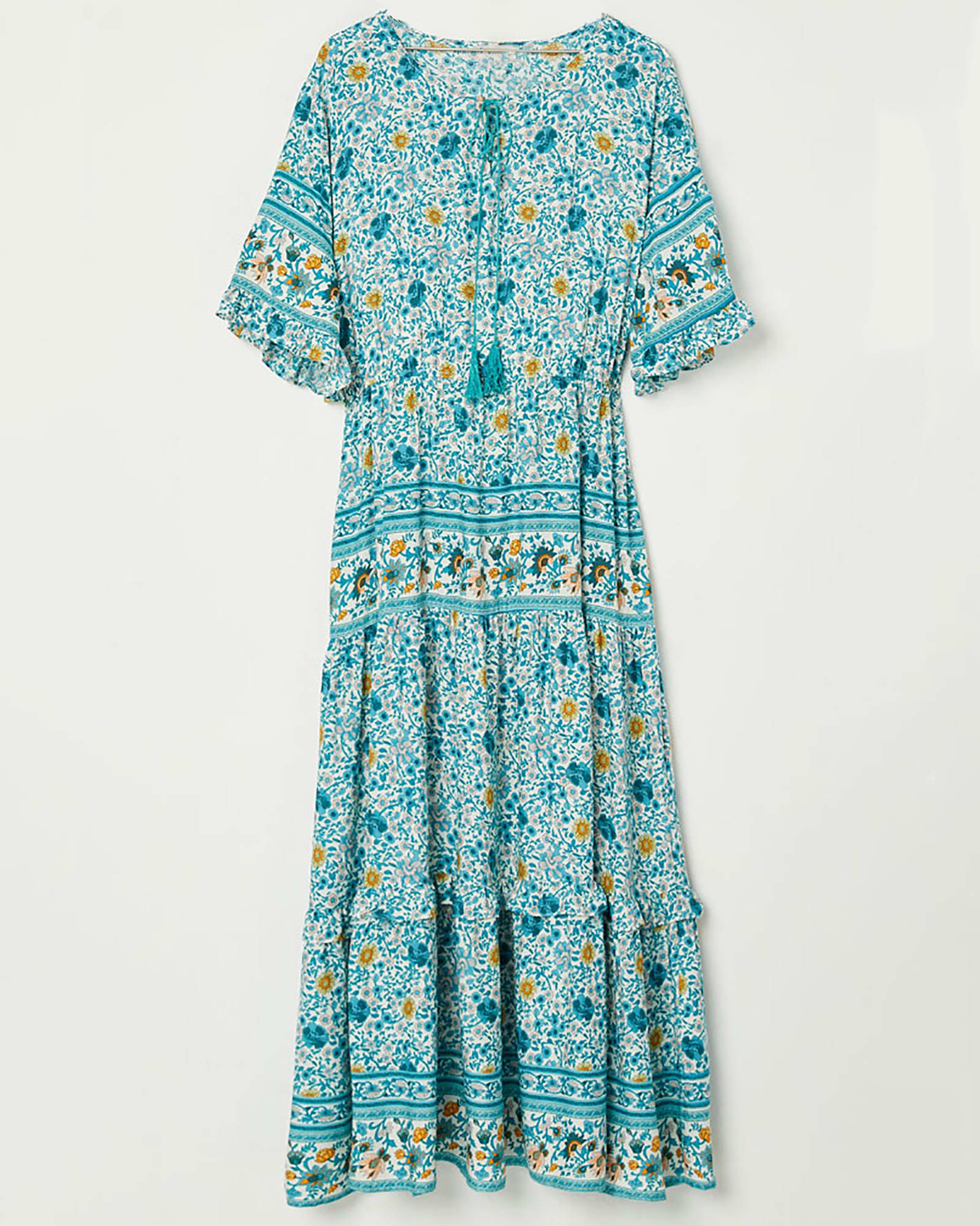 Verona Boho Bell Sleeve Maxi Dress | Teal