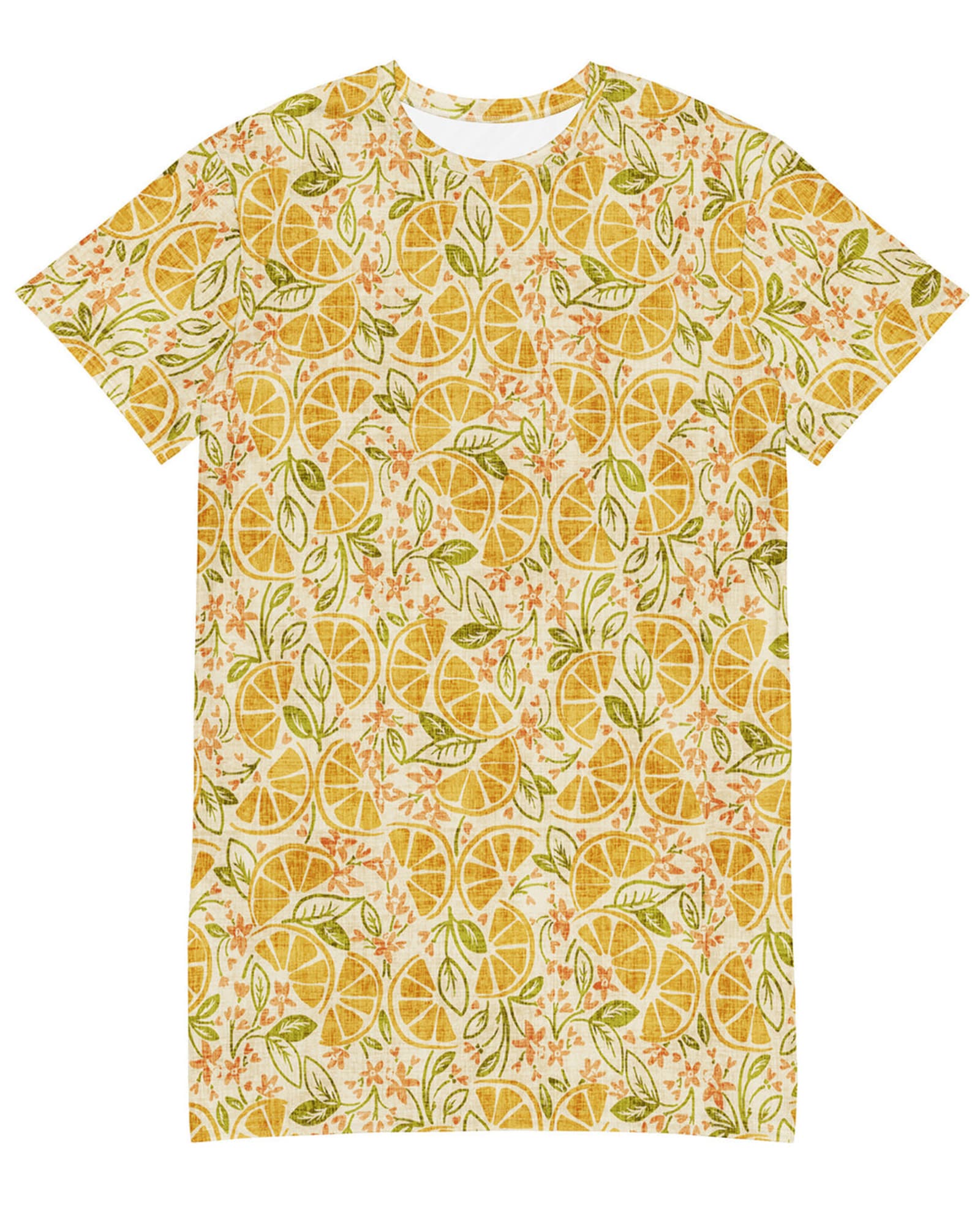 Vintage Citrus T-shirt Dress | Citrus Print