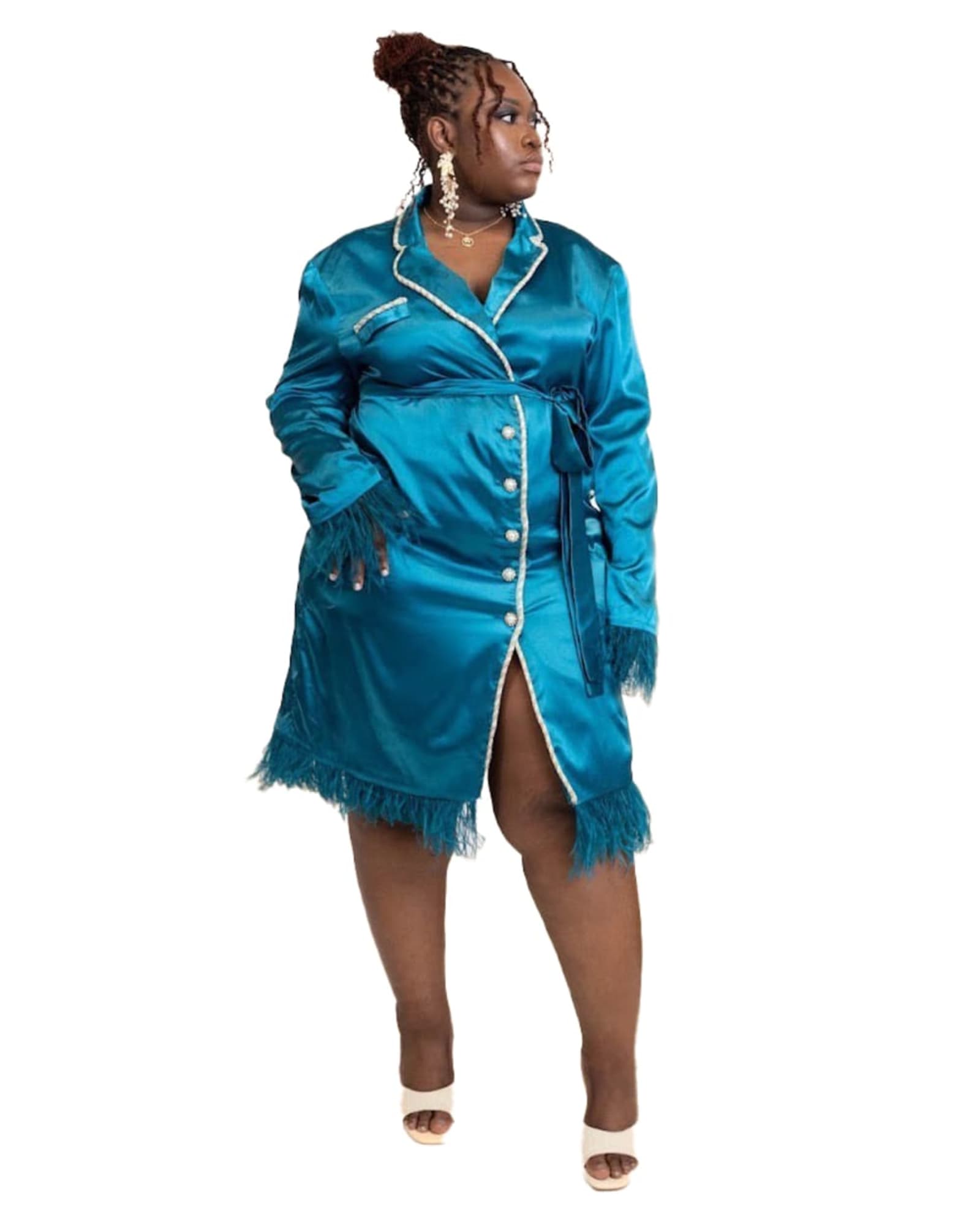 Robyn Feather Robe | Deep Teal