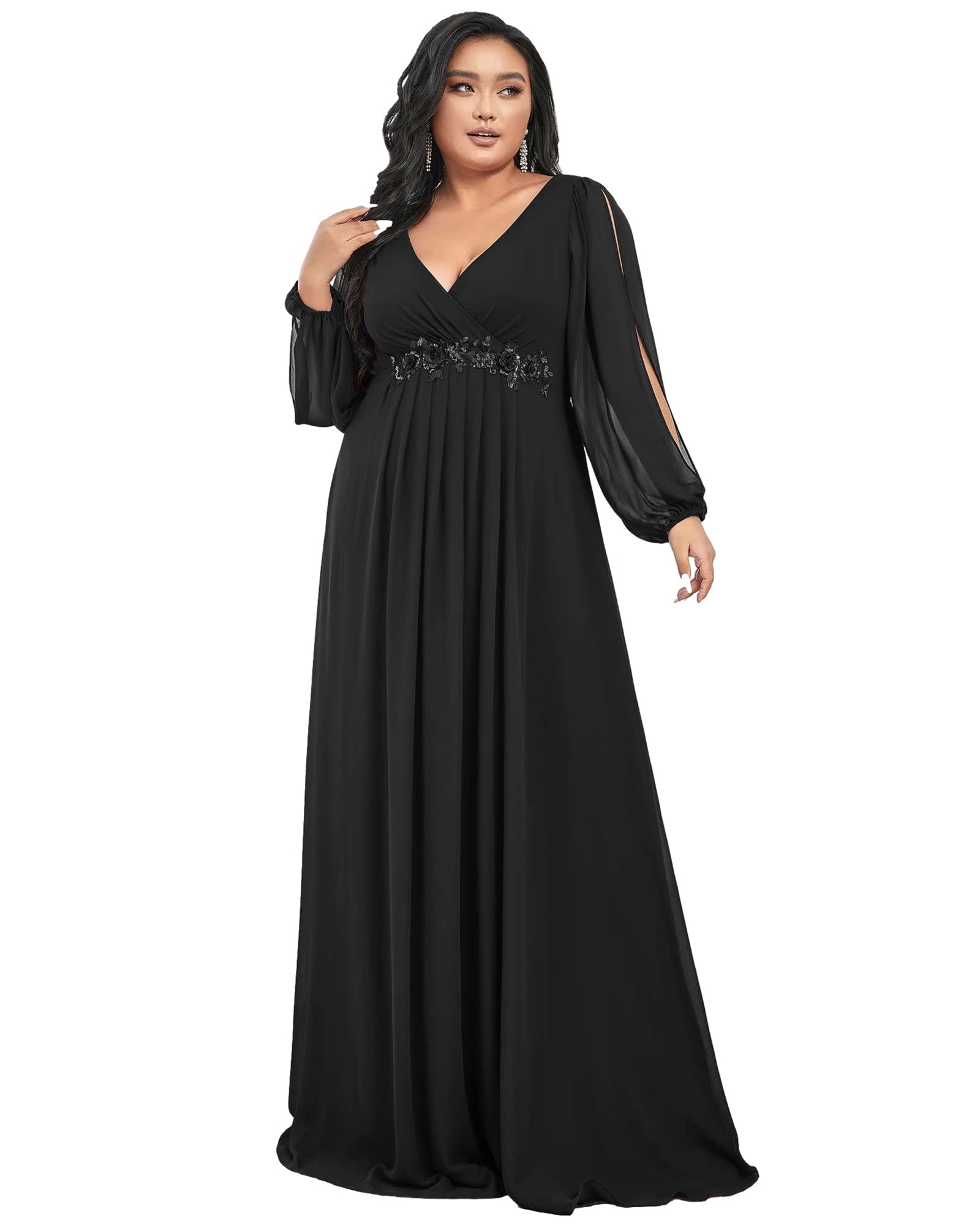 Plus Size Long Black Formal Dresses